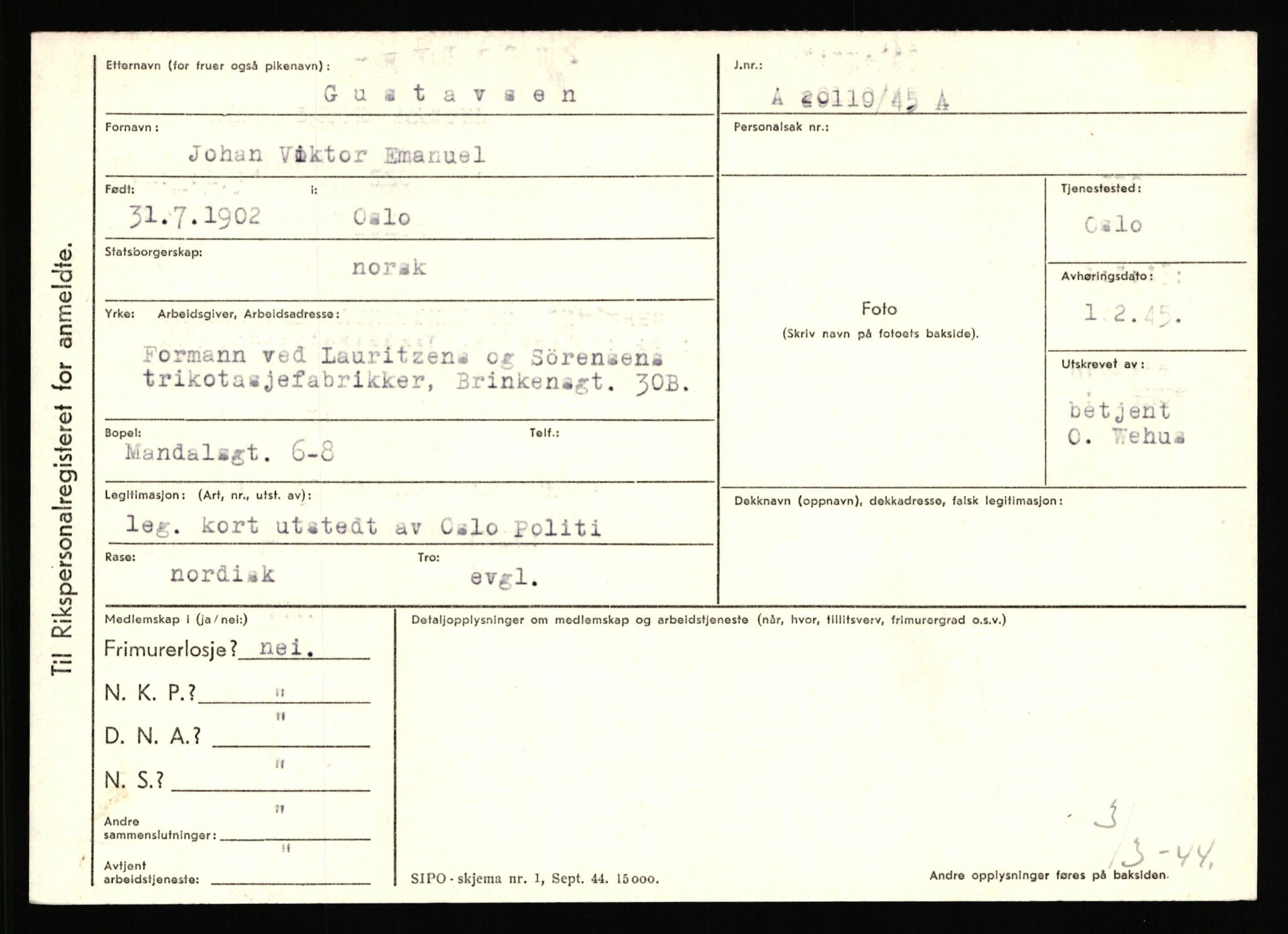 Statspolitiet - Hovedkontoret / Osloavdelingen, AV/RA-S-1329/C/Ca/L0005: Furali - Hamula, 1943-1945, p. 3280