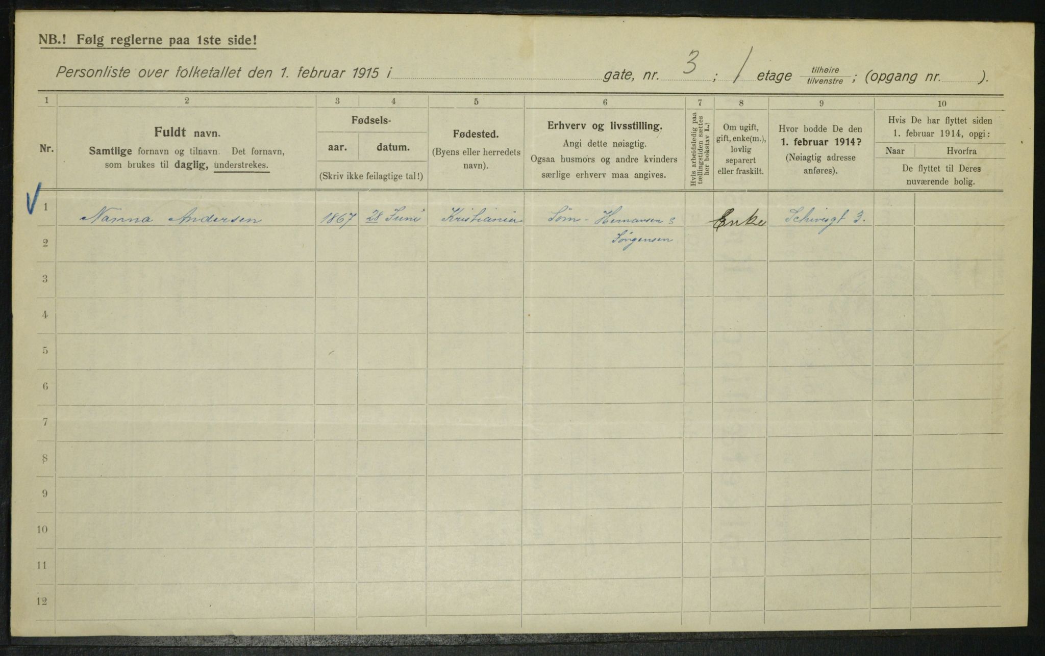 OBA, Municipal Census 1915 for Kristiania, 1915, p. 89188