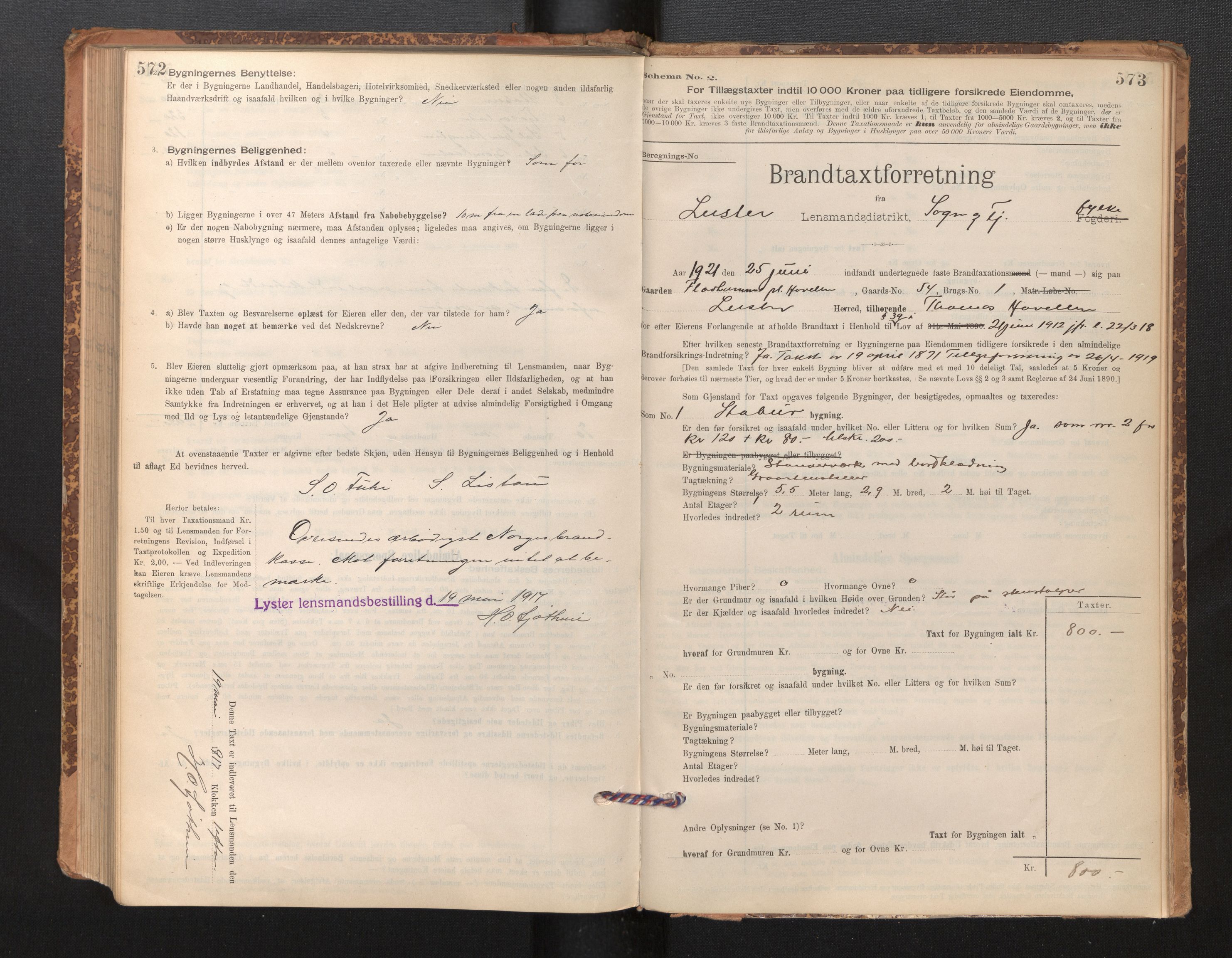 Lensmannen i Luster, SAB/A-29301/0012/L0007: Branntakstprotokoll, skjematakst, 1895-1935, p. 572-573