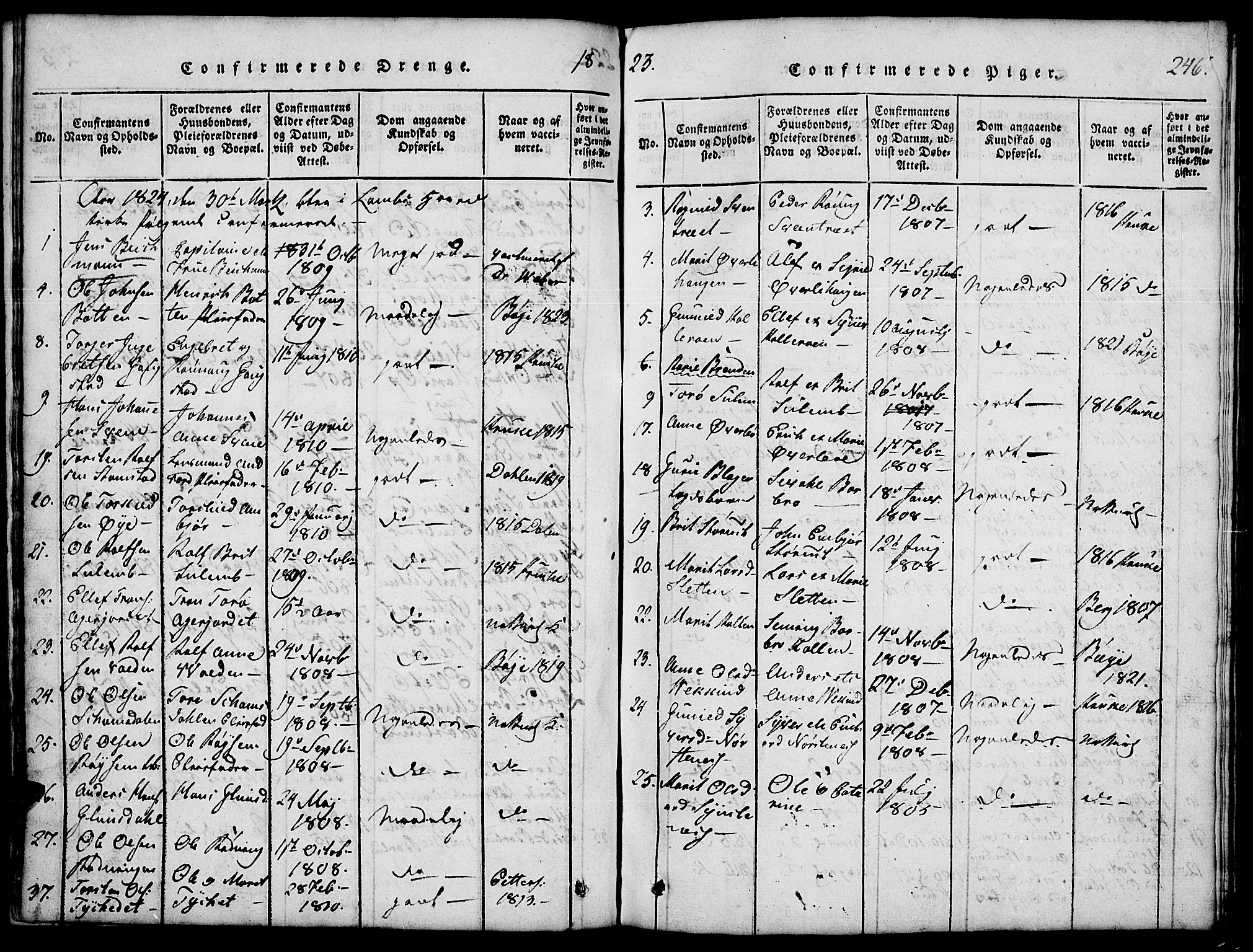 Lom prestekontor, SAH/PREST-070/L/L0001: Parish register (copy) no. 1, 1815-1836, p. 246