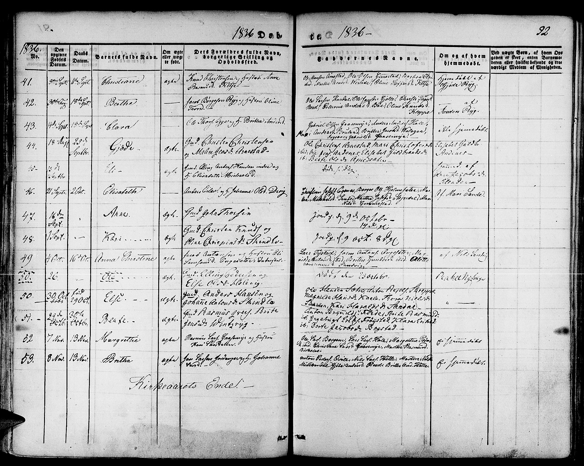 Gloppen sokneprestembete, AV/SAB-A-80101/H/Haa/Haaa/L0007: Parish register (official) no. A 7, 1827-1837, p. 92