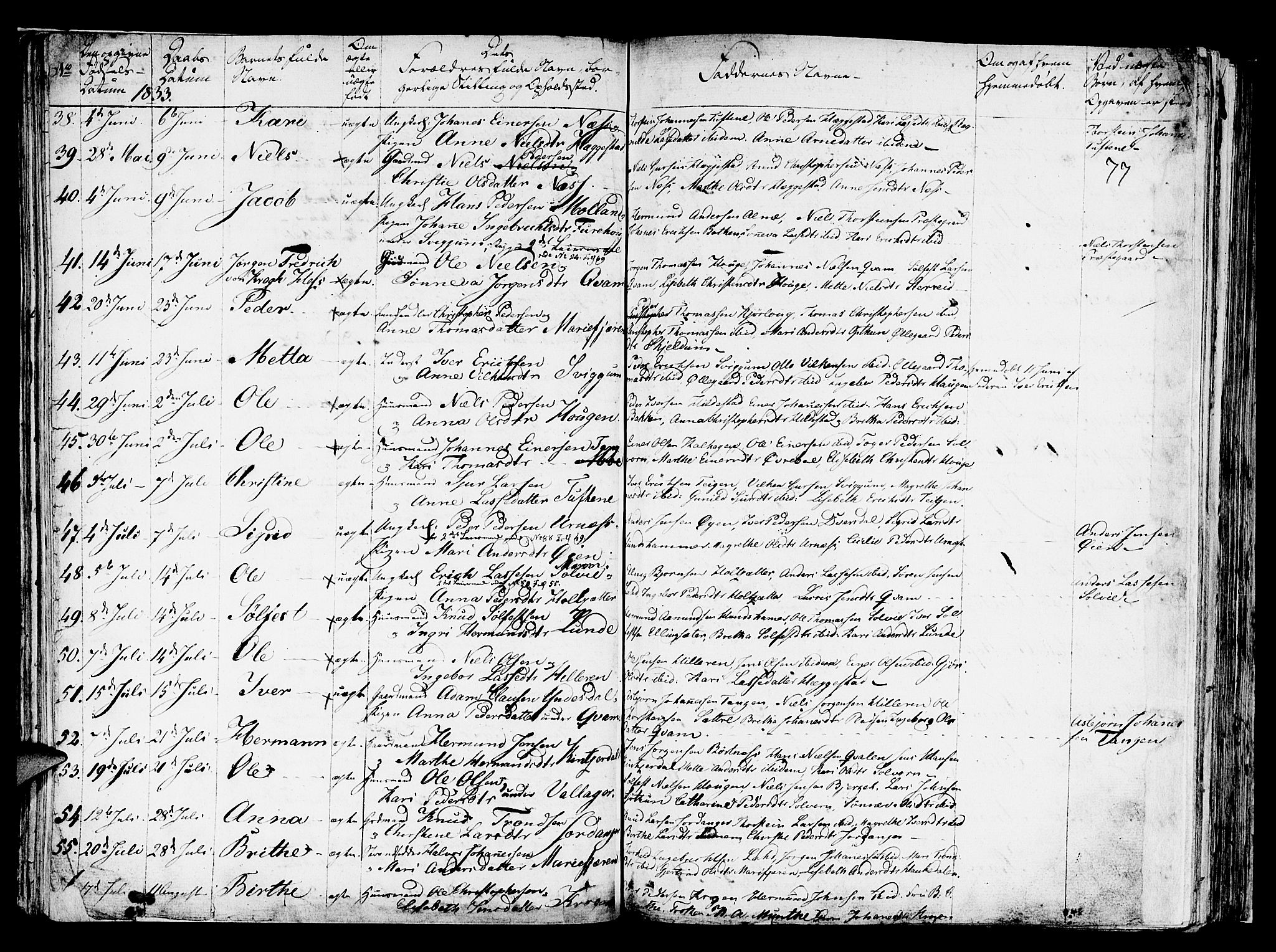 Hafslo sokneprestembete, AV/SAB-A-80301/H/Haa/Haaa/L0004: Parish register (official) no. A 4, 1821-1834, p. 77