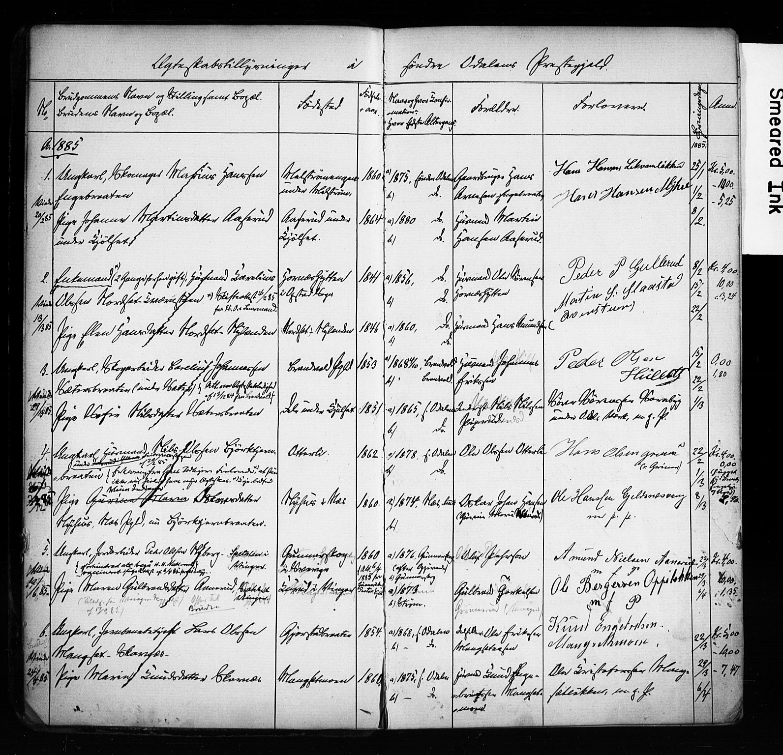 Sør-Odal prestekontor, AV/SAH-PREST-030/I/Ie: Banns register no. 1, 1885-1920