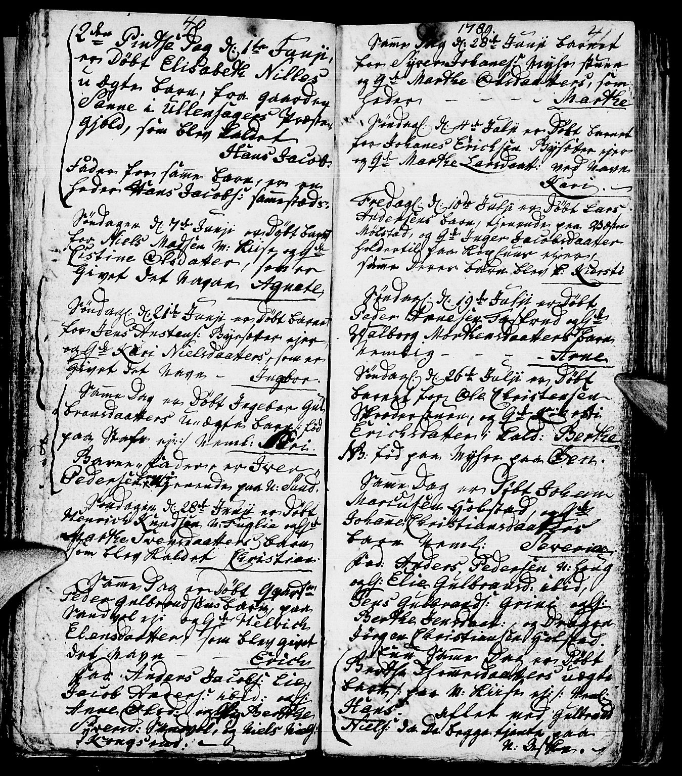 Nes prestekontor, Hedmark, AV/SAH-PREST-020/L/La/L0002: Parish register (copy) no. 2, 1785-1813, p. 40-41