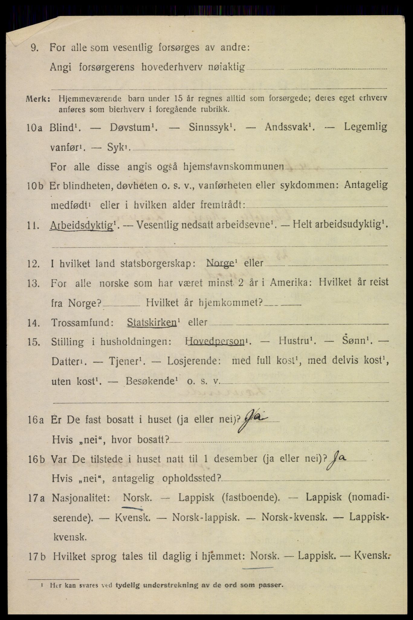 SAT, 1920 census for Dverberg, 1920, p. 2691