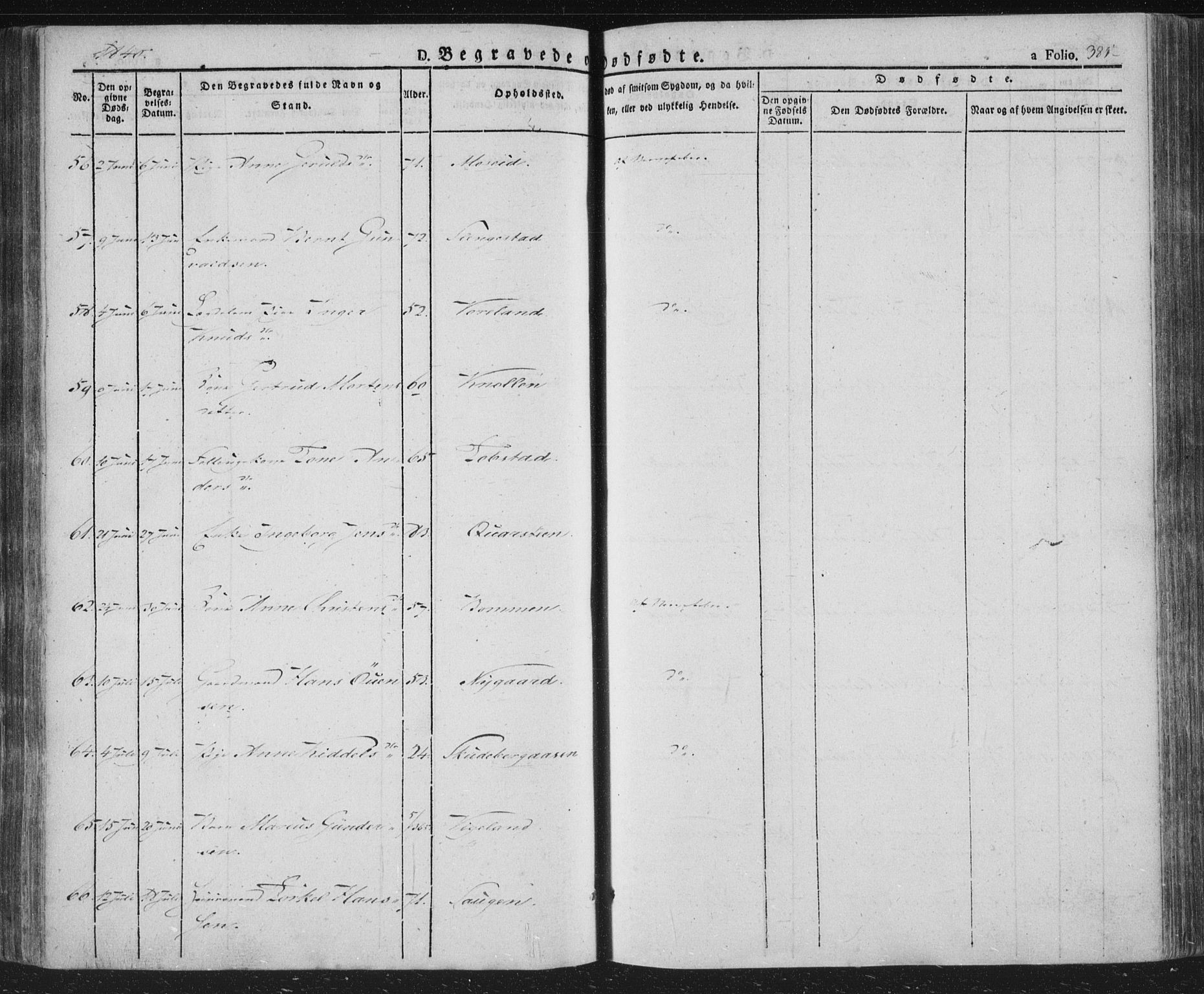 Vennesla sokneprestkontor, SAK/1111-0045/Fa/Fac/L0004: Parish register (official) no. A 4, 1834-1855, p. 385