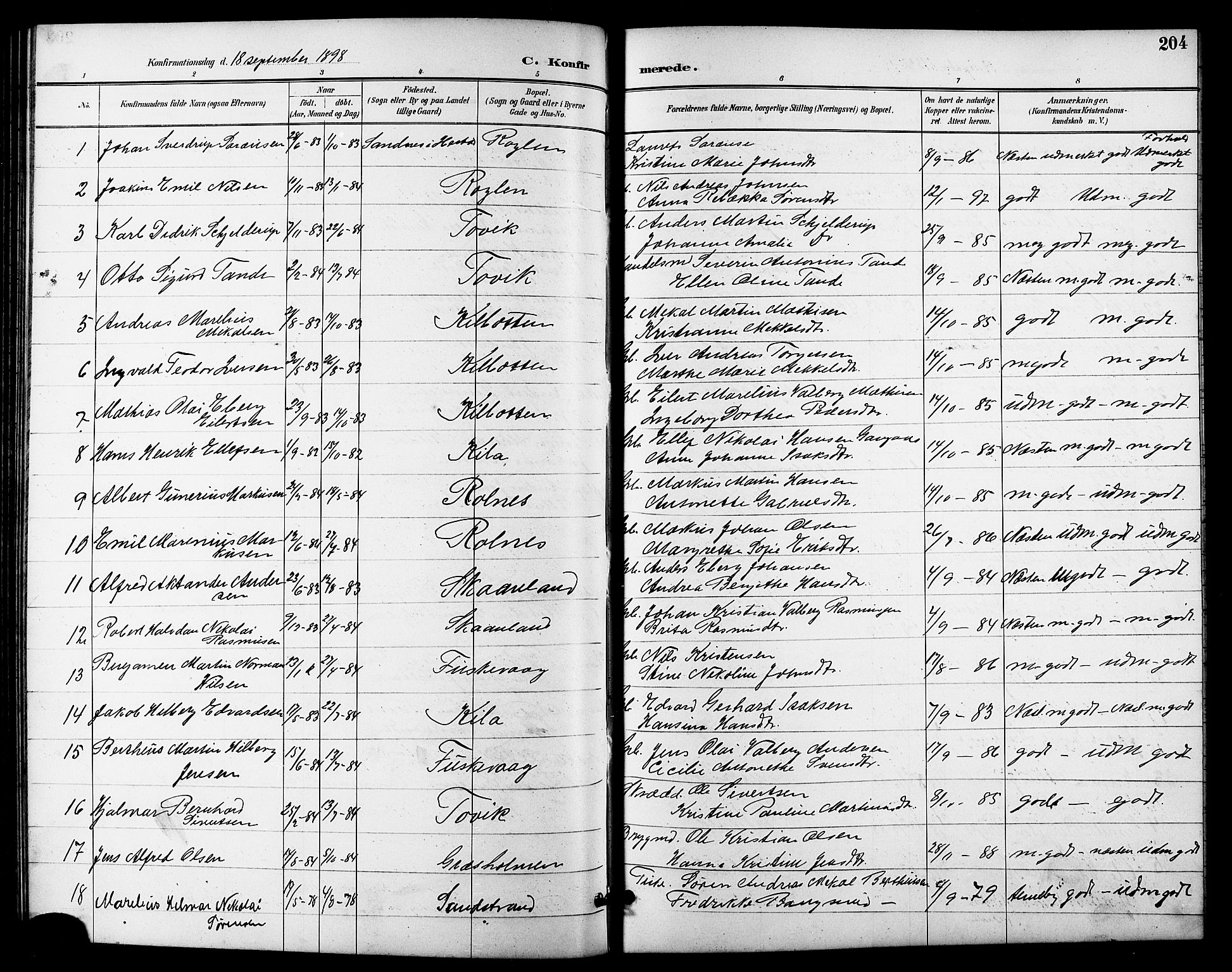 Trondenes sokneprestkontor, SATØ/S-1319/H/Hb/L0011klokker: Parish register (copy) no. 11, 1891-1906, p. 204