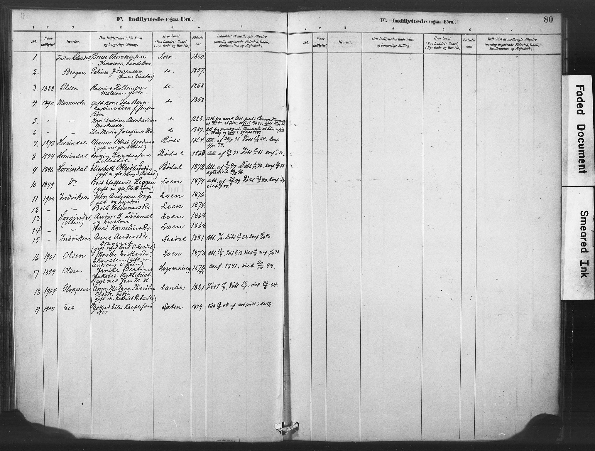 Stryn Sokneprestembete, SAB/A-82501: Parish register (official) no. C 1, 1878-1907, p. 80
