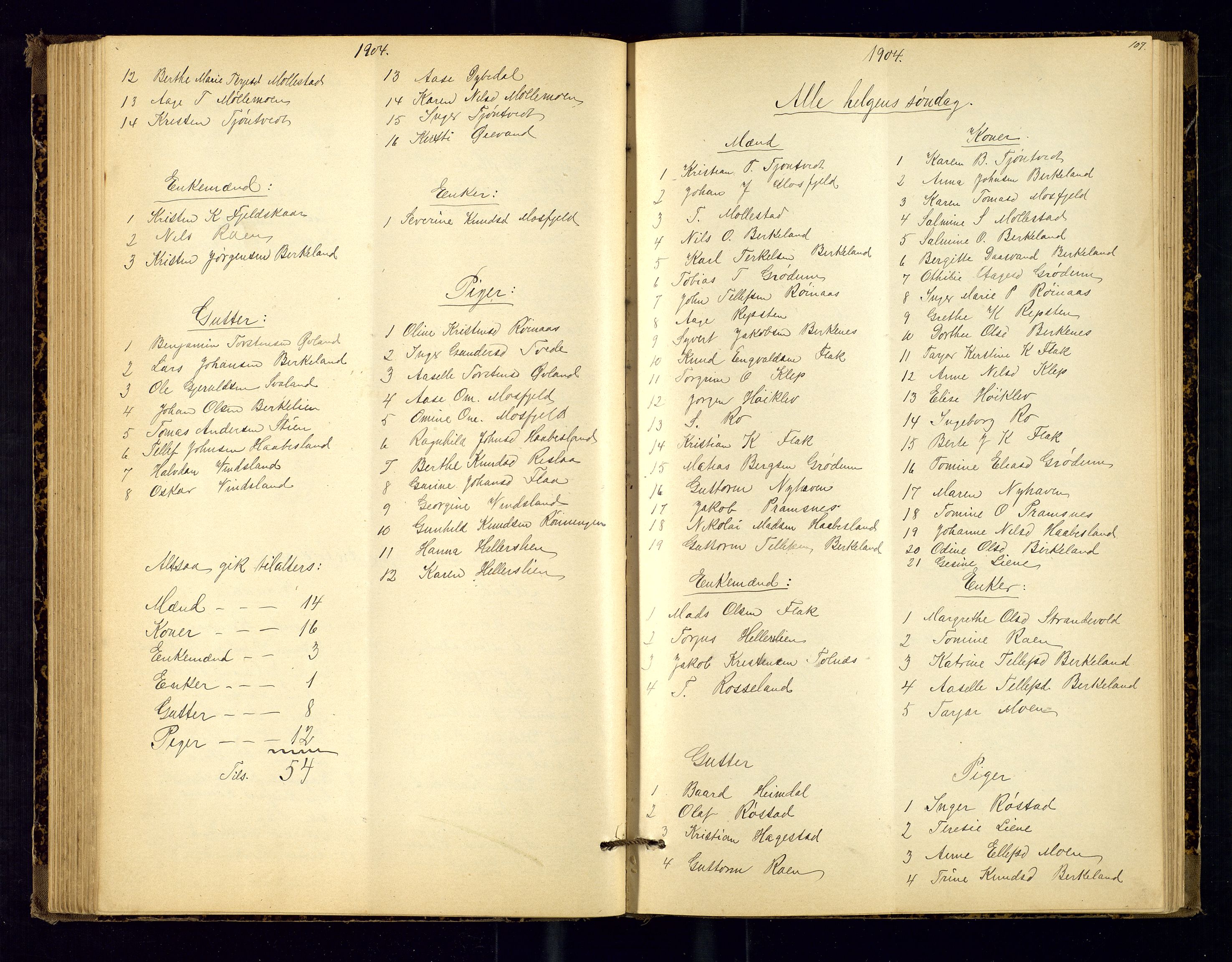 Birkenes sokneprestkontor, SAK/1111-0004/F/Fc/L0008: Communicants register no. C-8, 1891-1915, p. 107