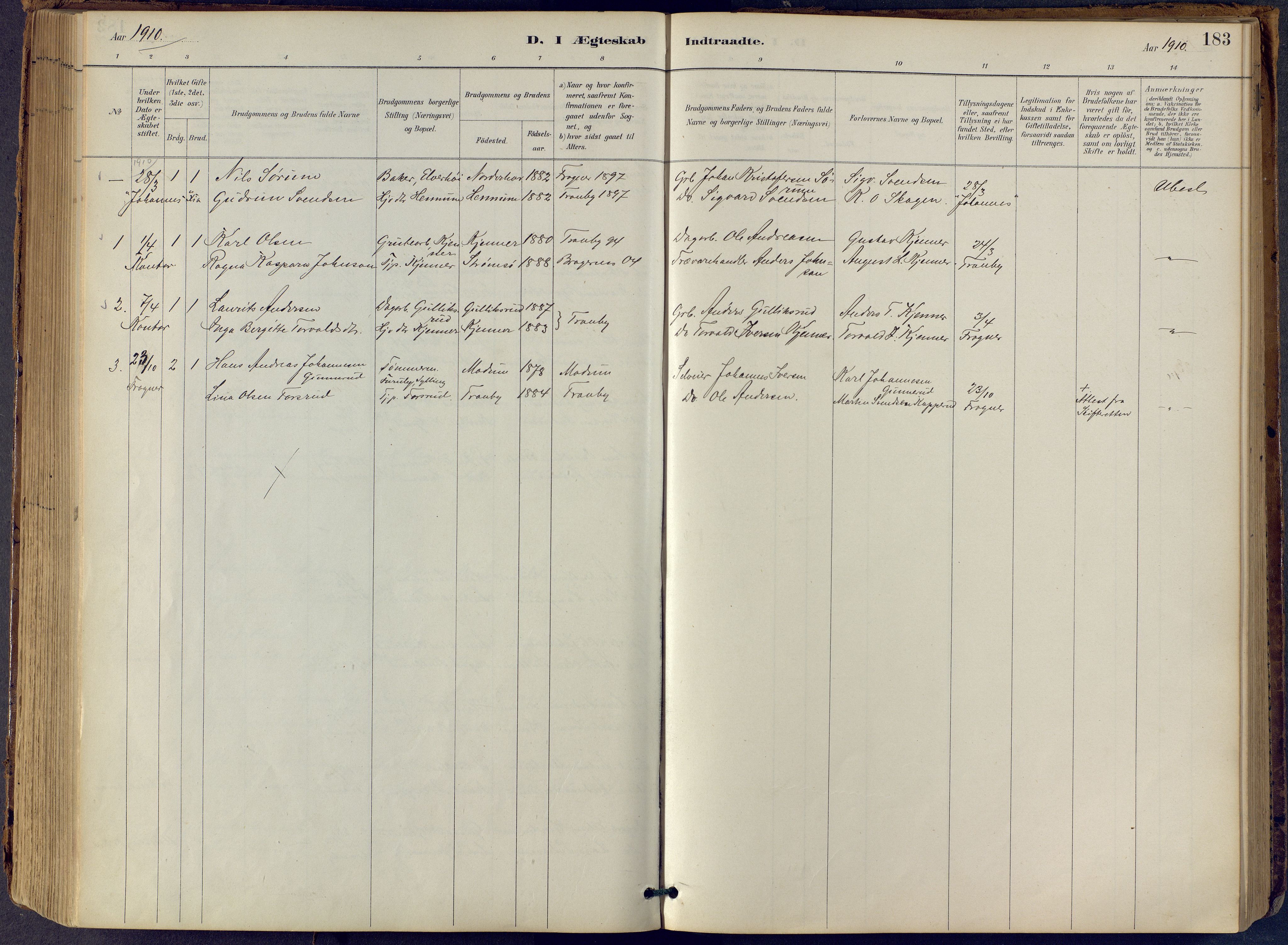 Lier kirkebøker, SAKO/A-230/F/Fb/L0001: Parish register (official) no. II 1, 1883-1910, p. 183