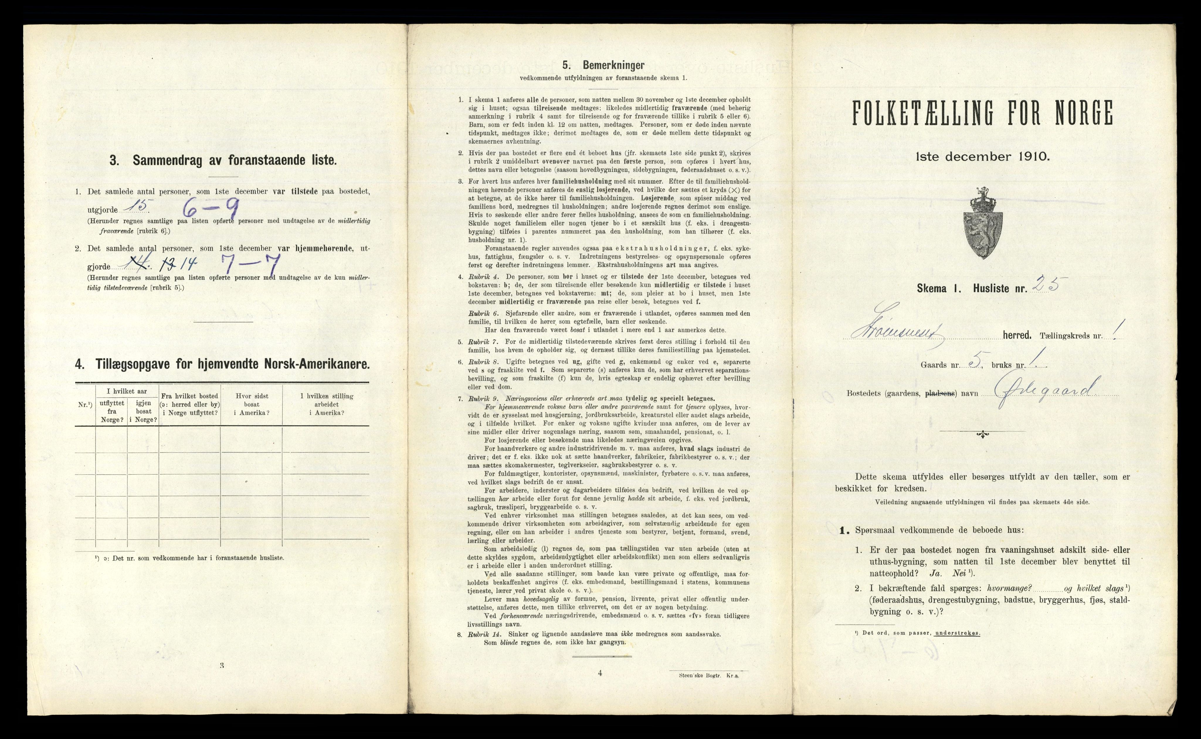 RA, 1910 census for Straumsnes, 1910, p. 77