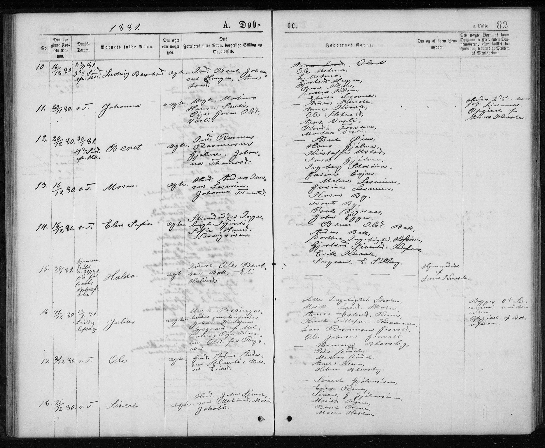 Ministerialprotokoller, klokkerbøker og fødselsregistre - Sør-Trøndelag, AV/SAT-A-1456/668/L0817: Parish register (copy) no. 668C06, 1873-1884, p. 82