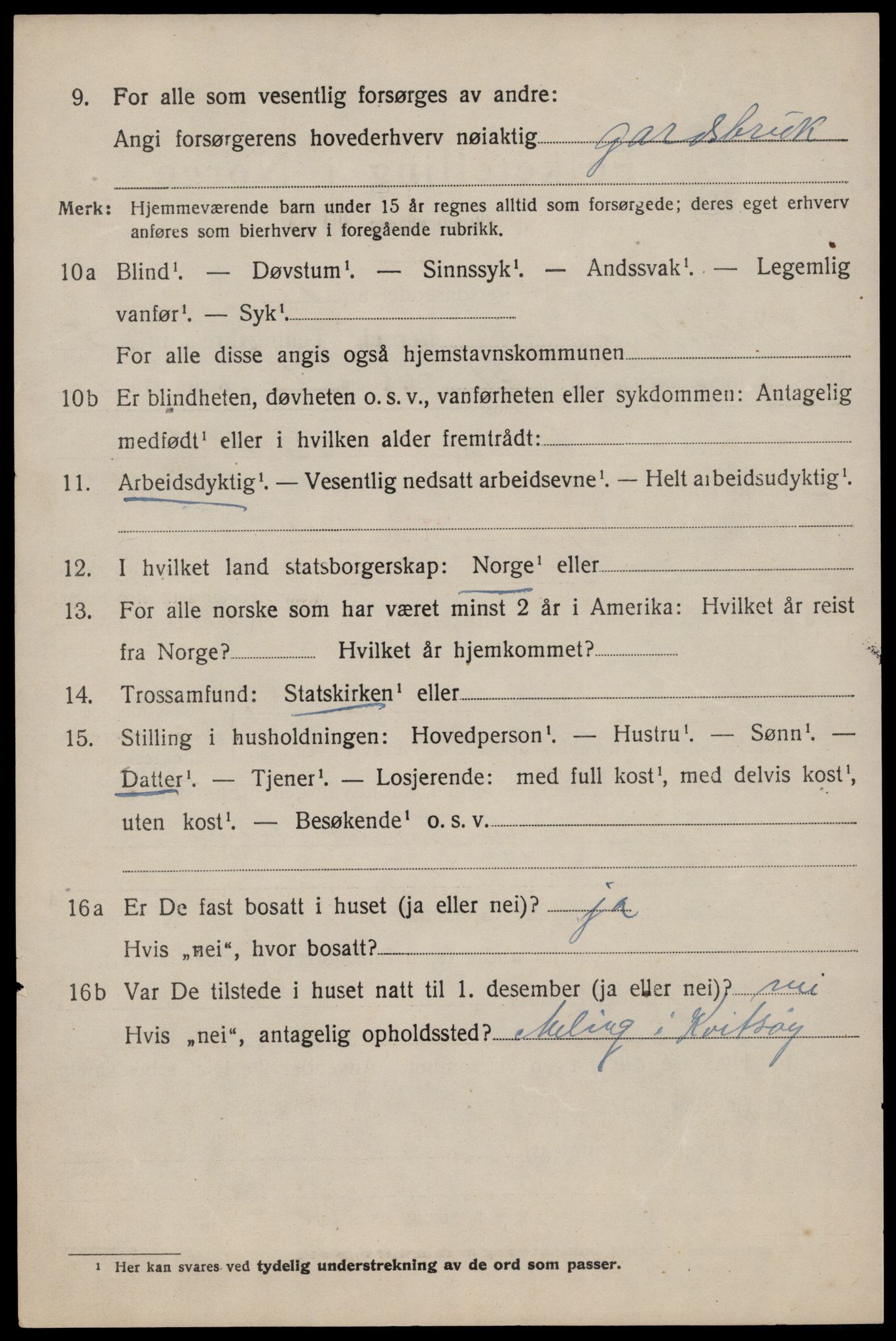 SAST, 1920 census for Mosterøy, 1920, p. 2691