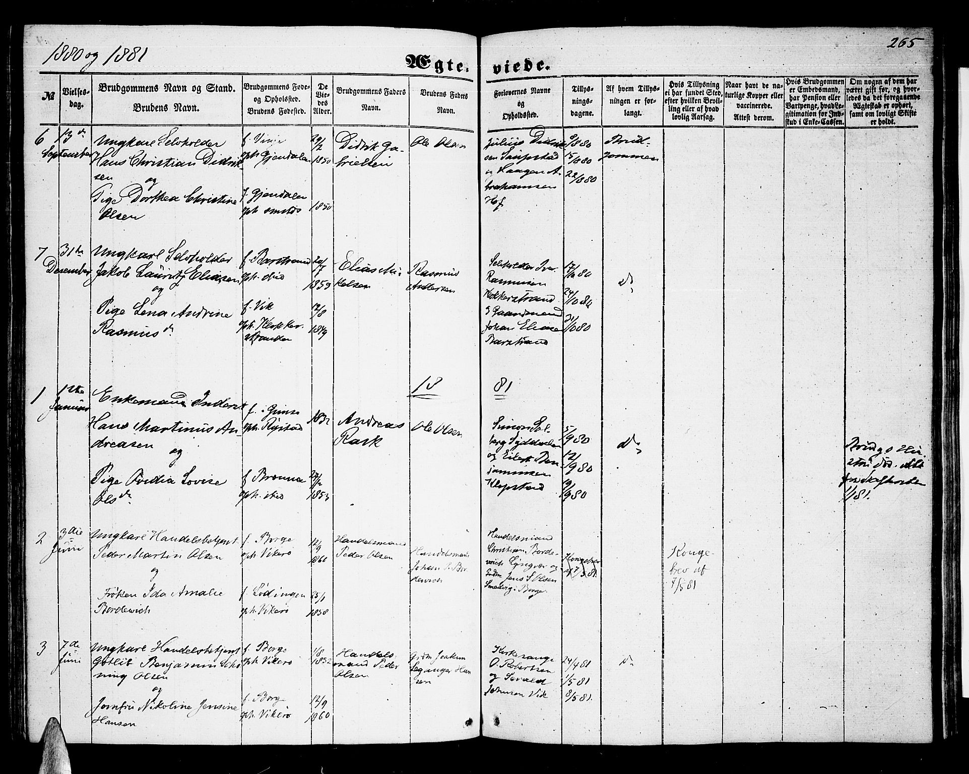 Ministerialprotokoller, klokkerbøker og fødselsregistre - Nordland, AV/SAT-A-1459/876/L1102: Parish register (copy) no. 876C01, 1852-1886, p. 265