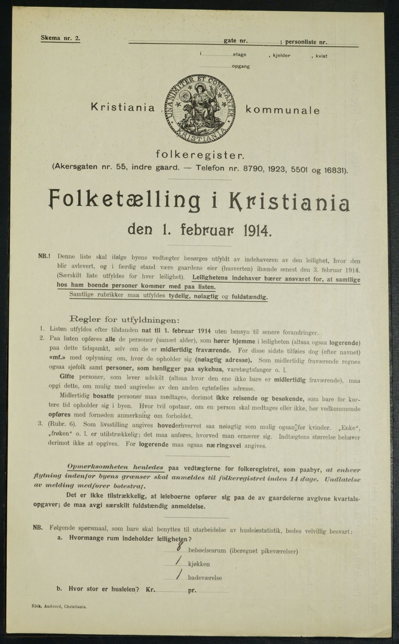 OBA, Municipal Census 1914 for Kristiania, 1914, p. 44500