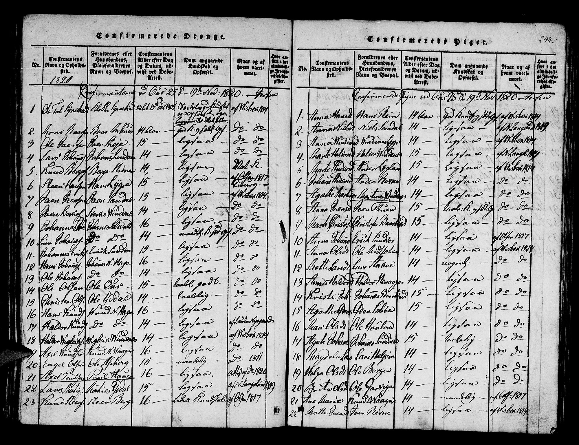 Os sokneprestembete, AV/SAB-A-99929: Parish register (official) no. A 12, 1816-1825, p. 244