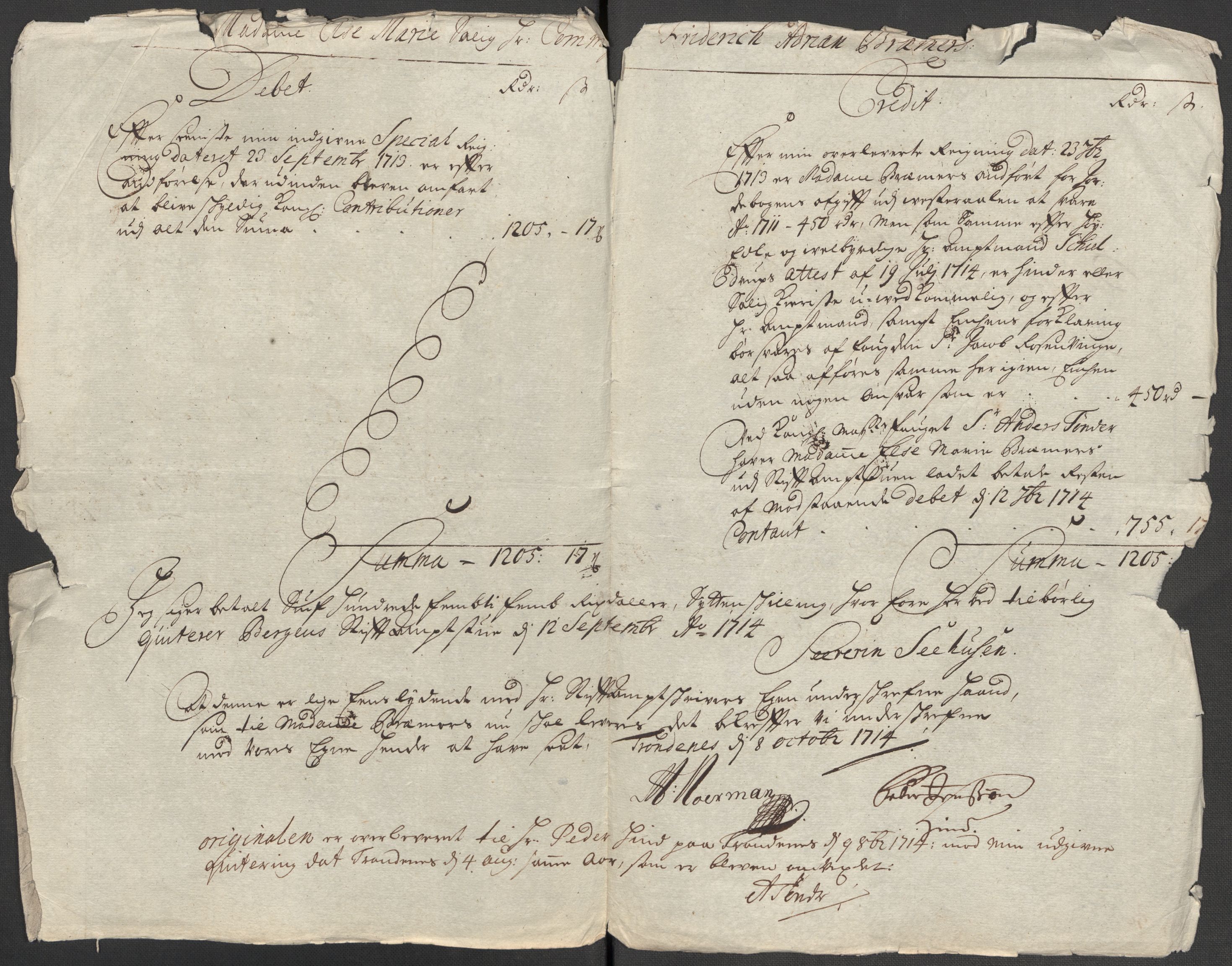 Rentekammeret inntil 1814, Reviderte regnskaper, Fogderegnskap, AV/RA-EA-4092/R68/L4760: Fogderegnskap Senja og Troms, 1714, p. 347