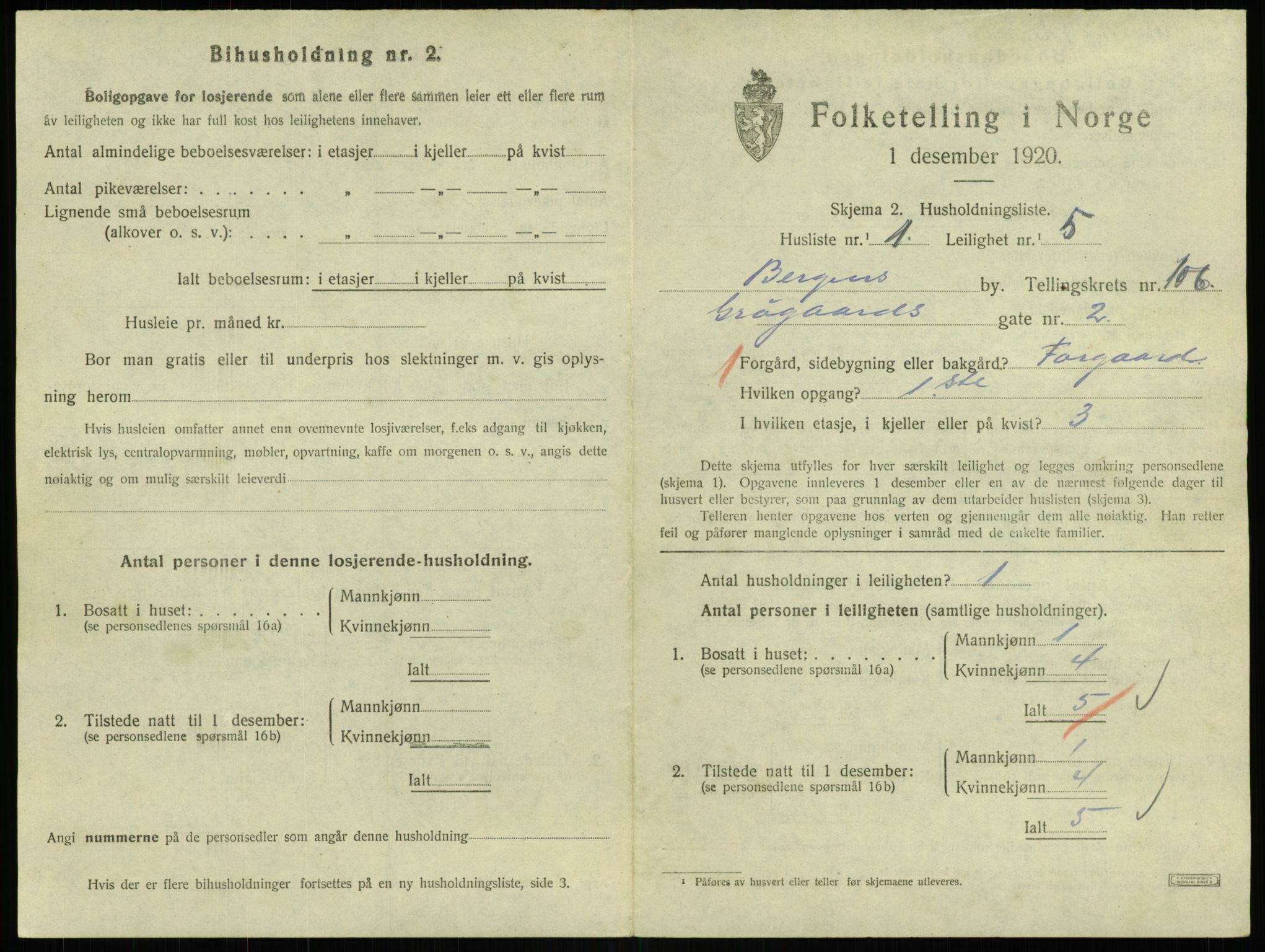 SAB, 1920 census for Bergen, 1920, p. 44503