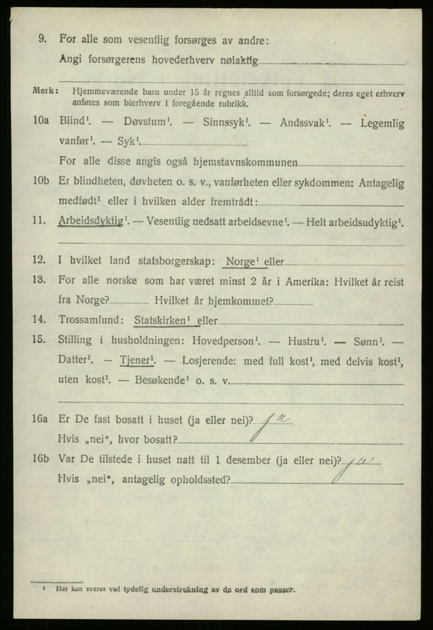 SAB, 1920 census for Gloppen, 1920, p. 6075