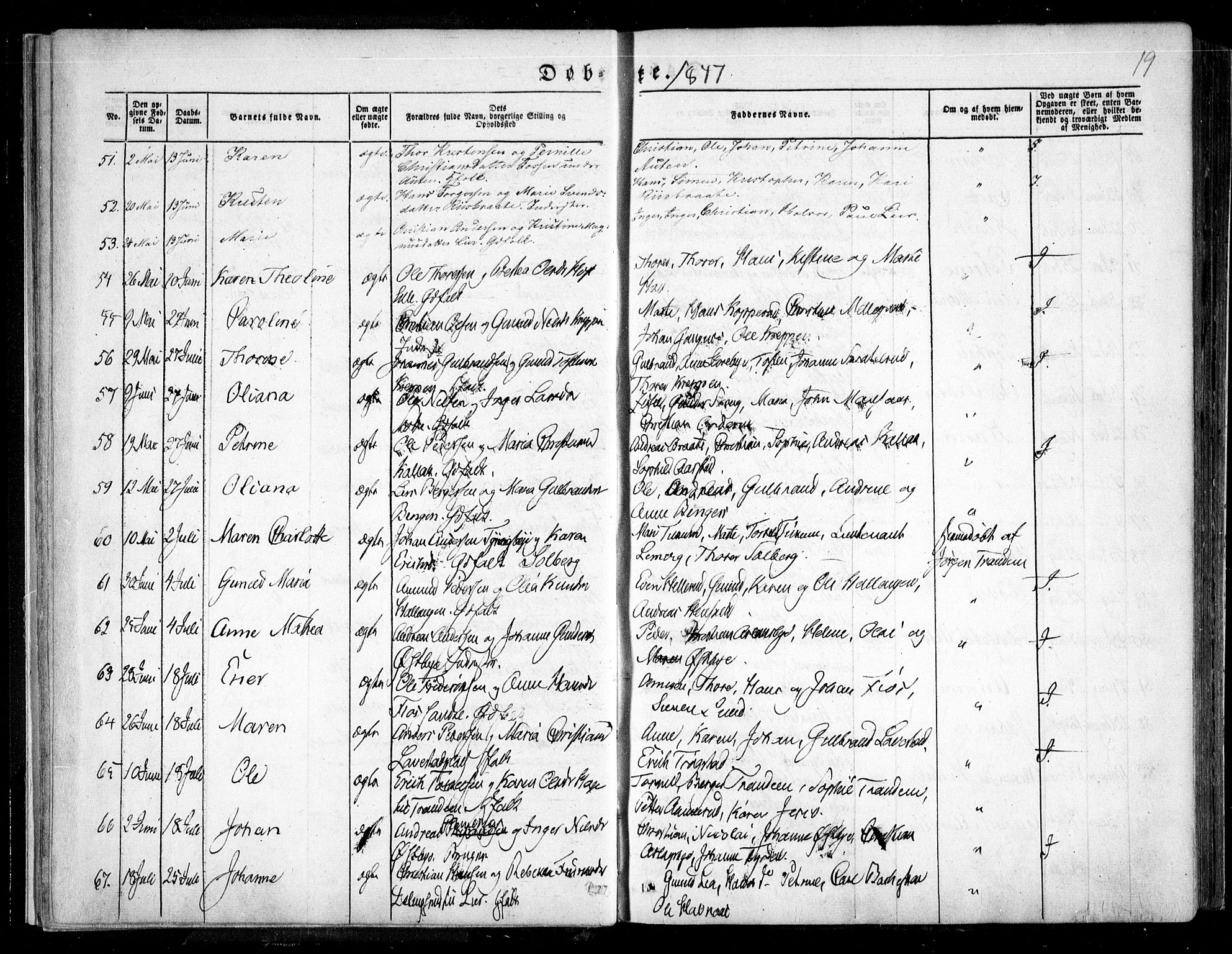 Trøgstad prestekontor Kirkebøker, SAO/A-10925/F/Fa/L0007: Parish register (official) no. I 7, 1845-1854, p. 19