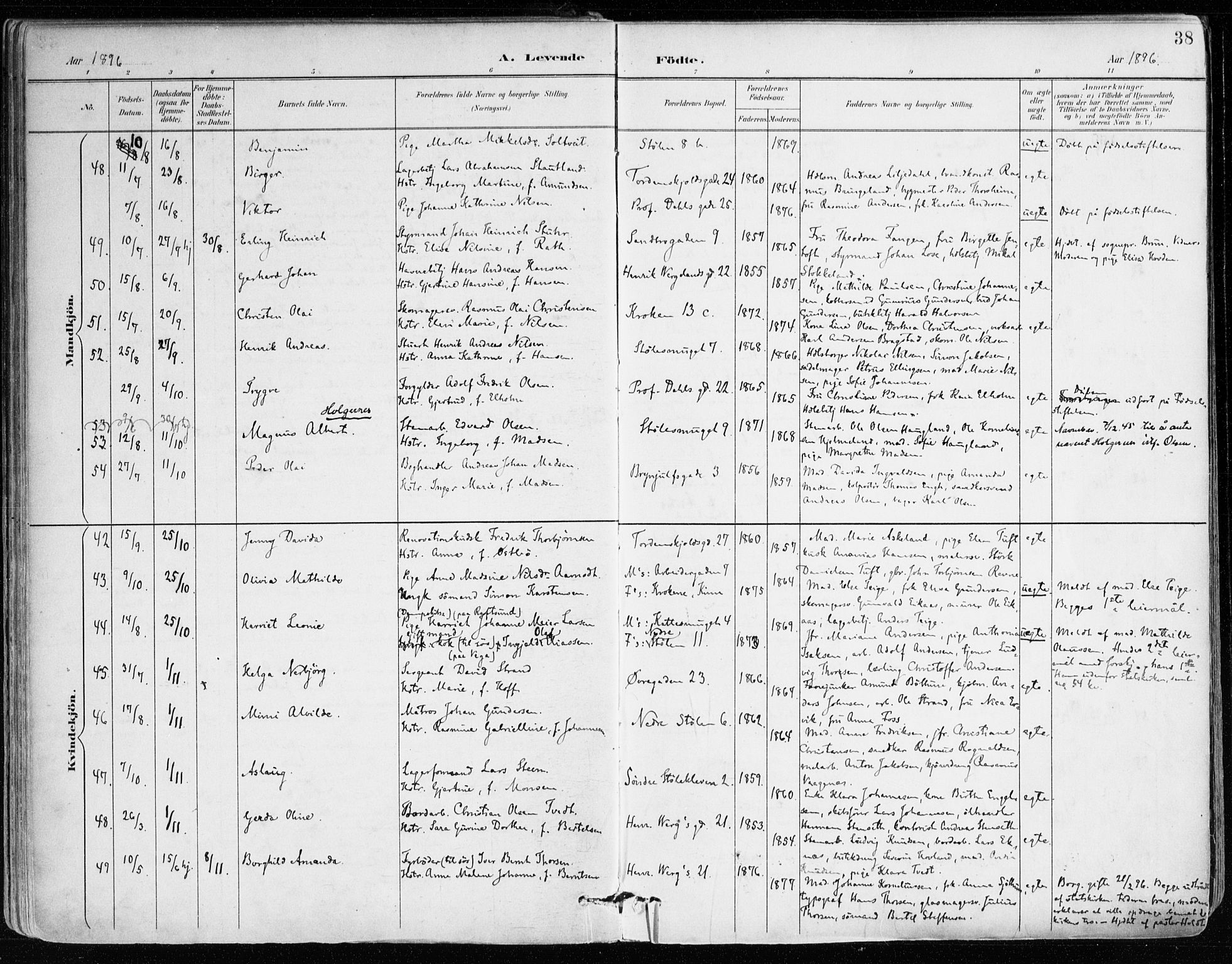 Mariakirken Sokneprestembete, SAB/A-76901/H/Haa/L0008: Parish register (official) no. A 8, 1893-1942, p. 38