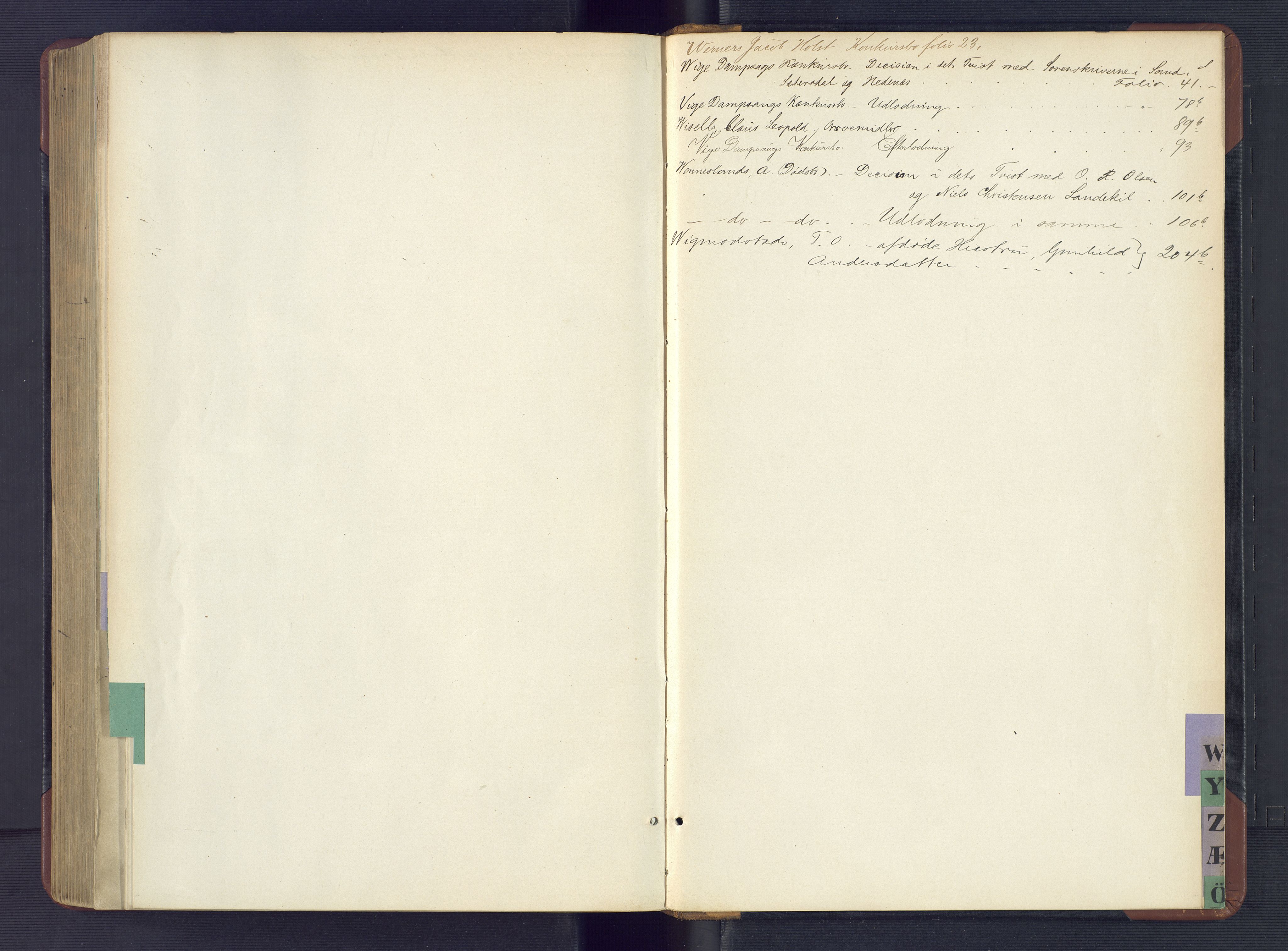 Kristiansand byrett, SAK/1223-0001/H/Hc/L0057: Skifteutlodningsprotokoll nr. 3, med register, 1881-1887