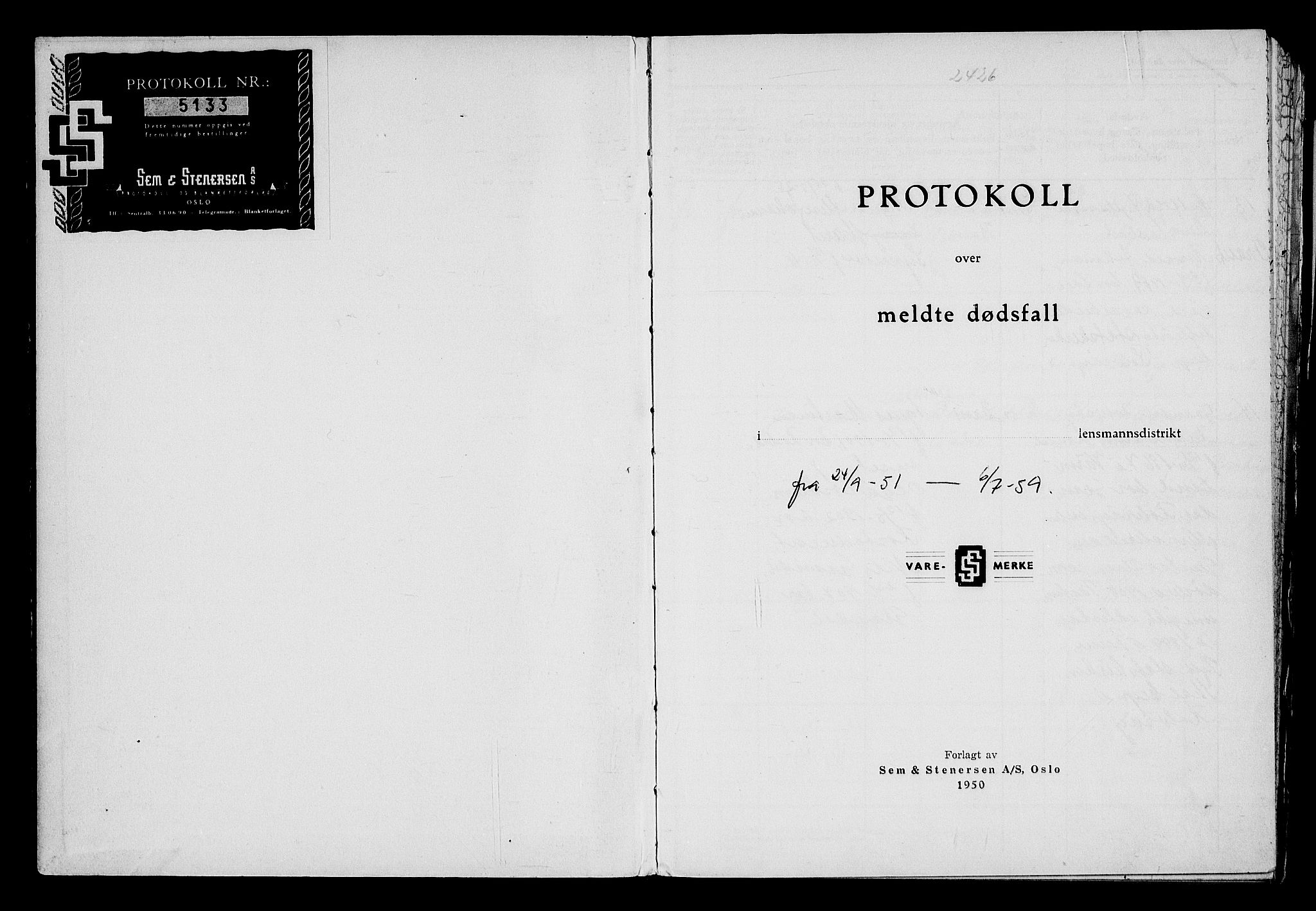 Glemmen lensmannskontor, AV/SAO-A-10123/H/Ha/Haa/L0012: Dødsfallsprotokoll Rolvsøy, 1951-1959