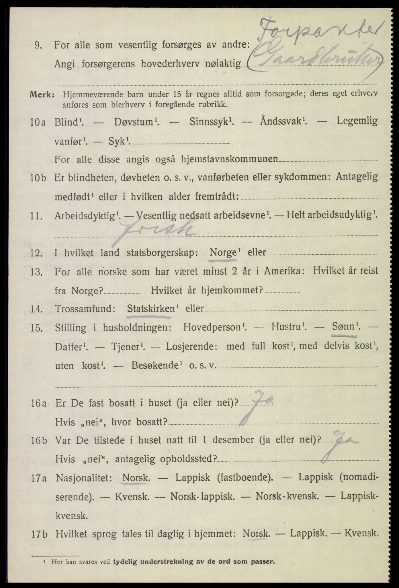 SAT, 1920 census for Lødingen, 1920, p. 1584