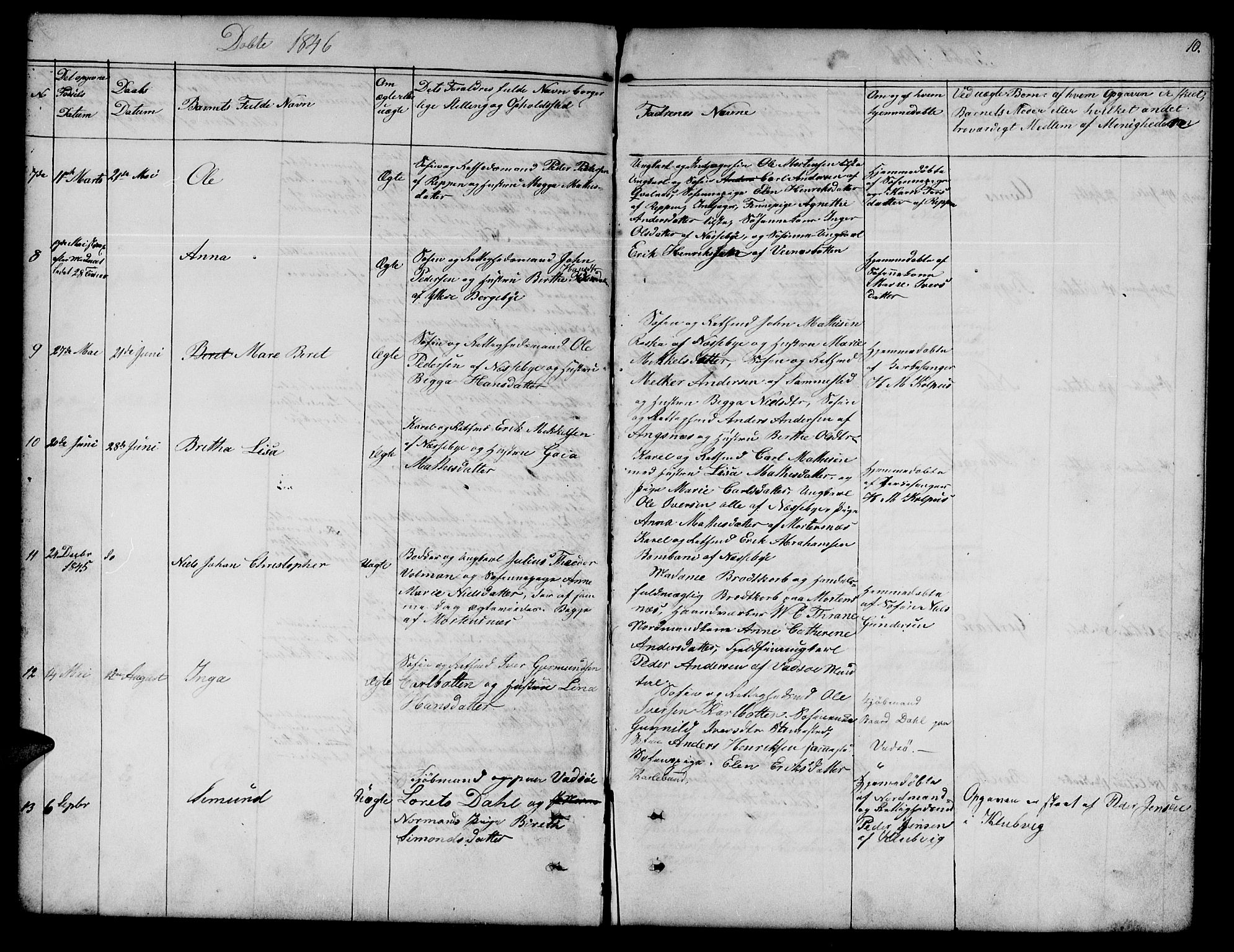 Nesseby sokneprestkontor, AV/SATØ-S-1330/H/Hb/L0001klokker: Parish register (copy) no. 1, 1844-1861, p. 10