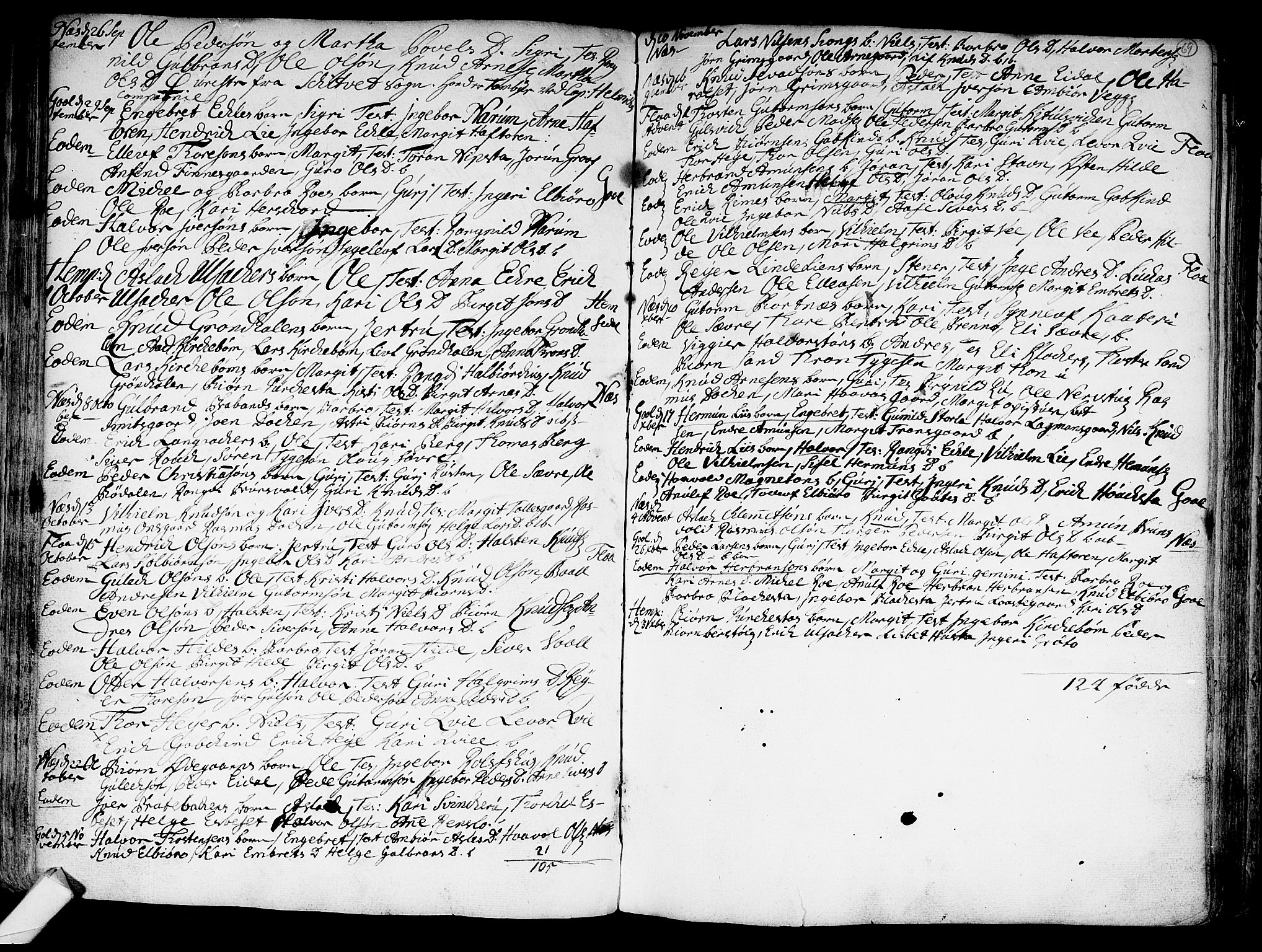 Nes kirkebøker, AV/SAKO-A-236/F/Fa/L0002: Parish register (official) no. 2, 1707-1759, p. 69