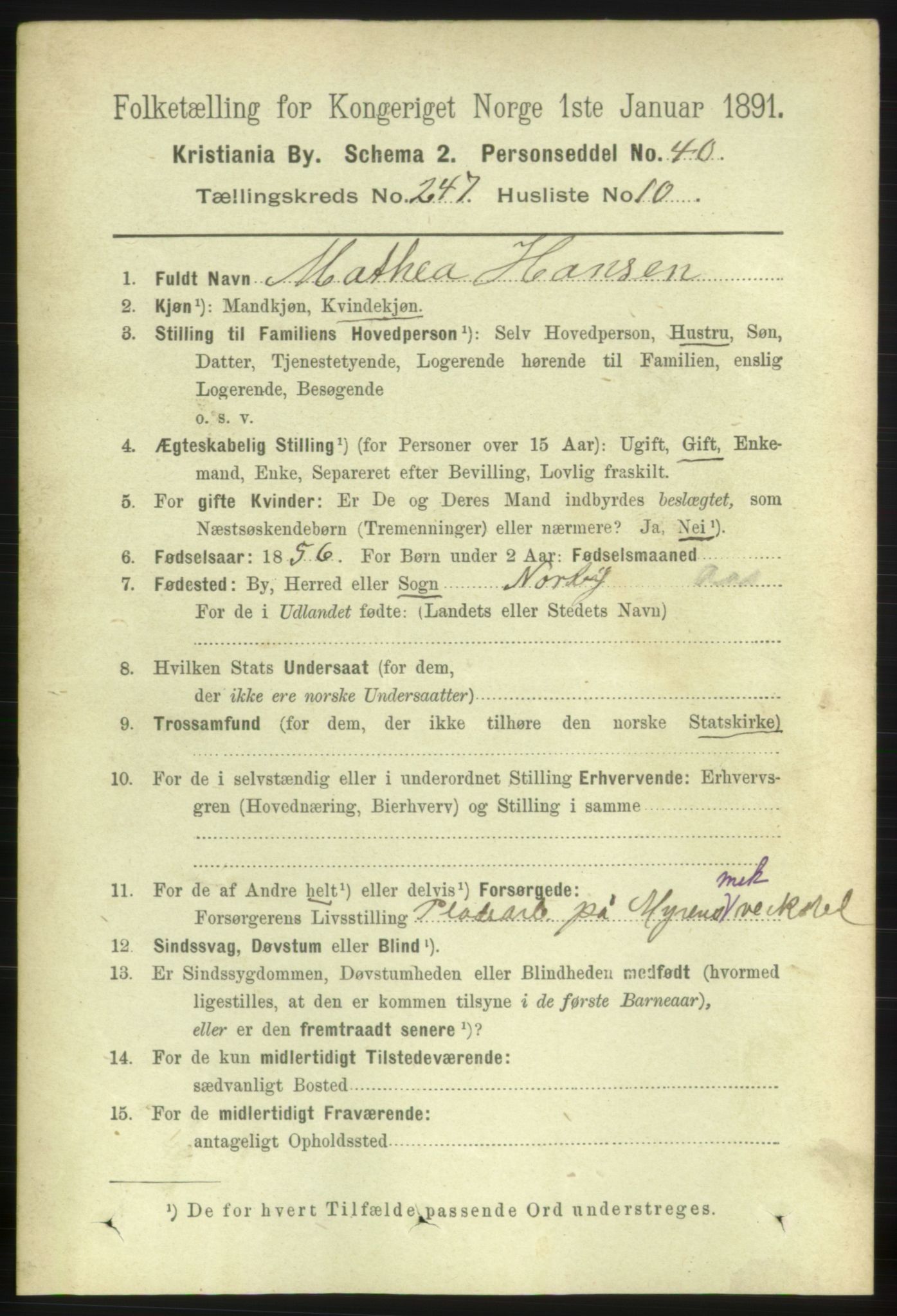 RA, 1891 census for 0301 Kristiania, 1891, p. 150665