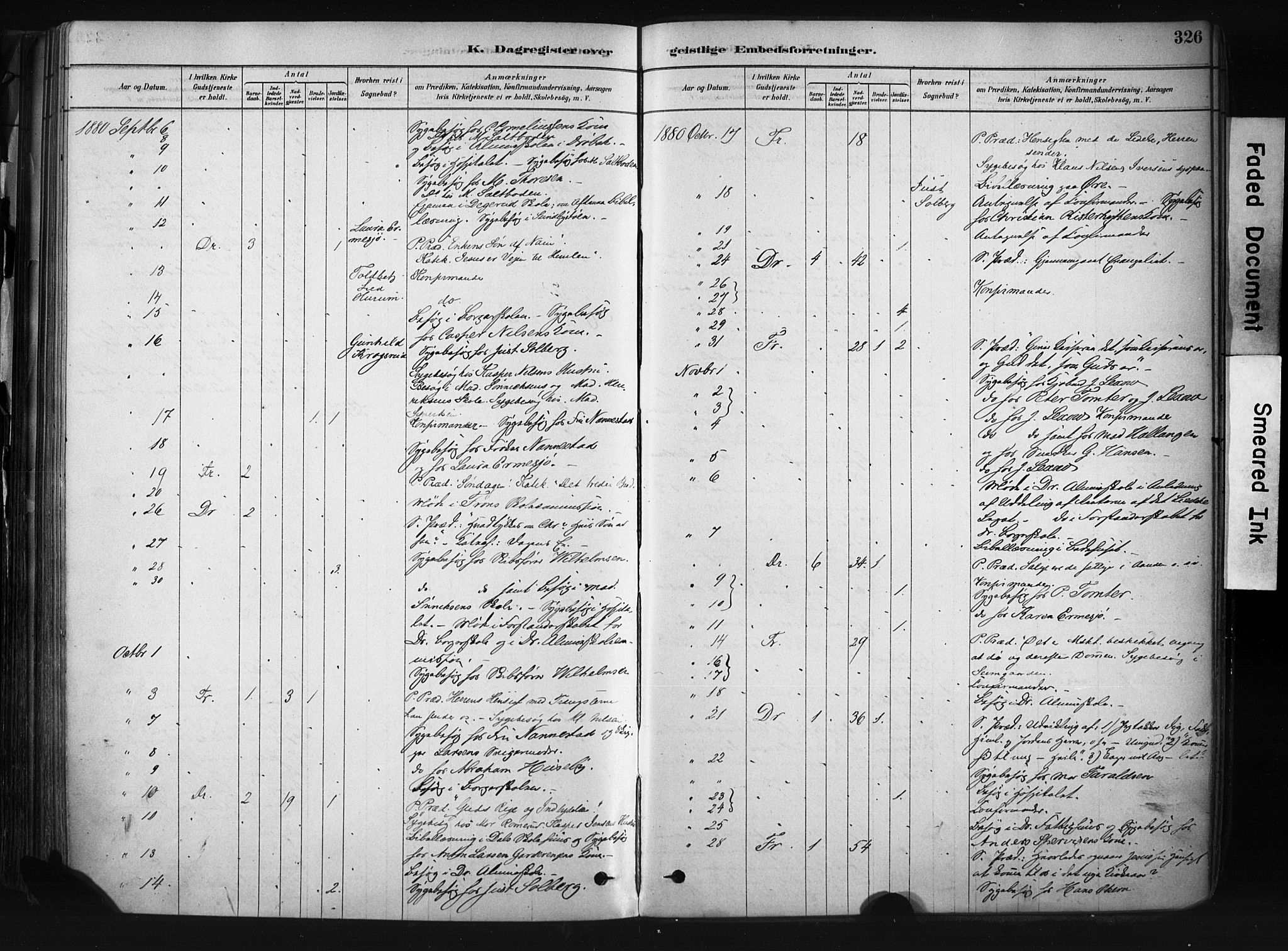 Drøbak prestekontor Kirkebøker, AV/SAO-A-10142a/F/Fb/L0001: Parish register (official) no. II 1, 1878-1891, p. 326