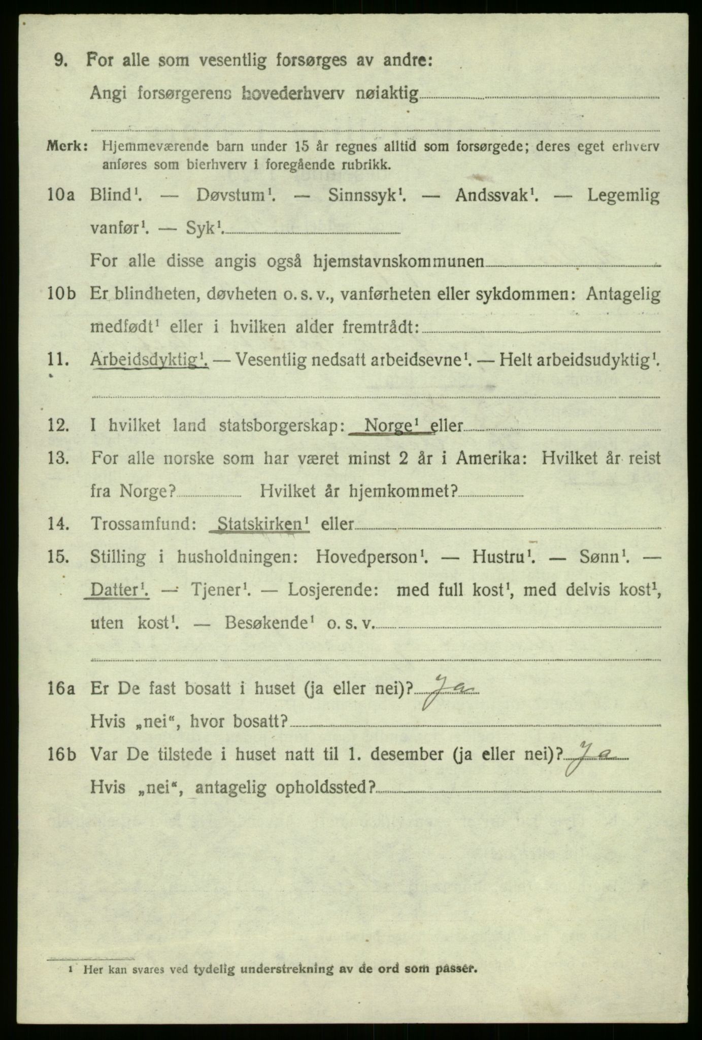 SAB, 1920 census for Hyllestad, 1920, p. 3235