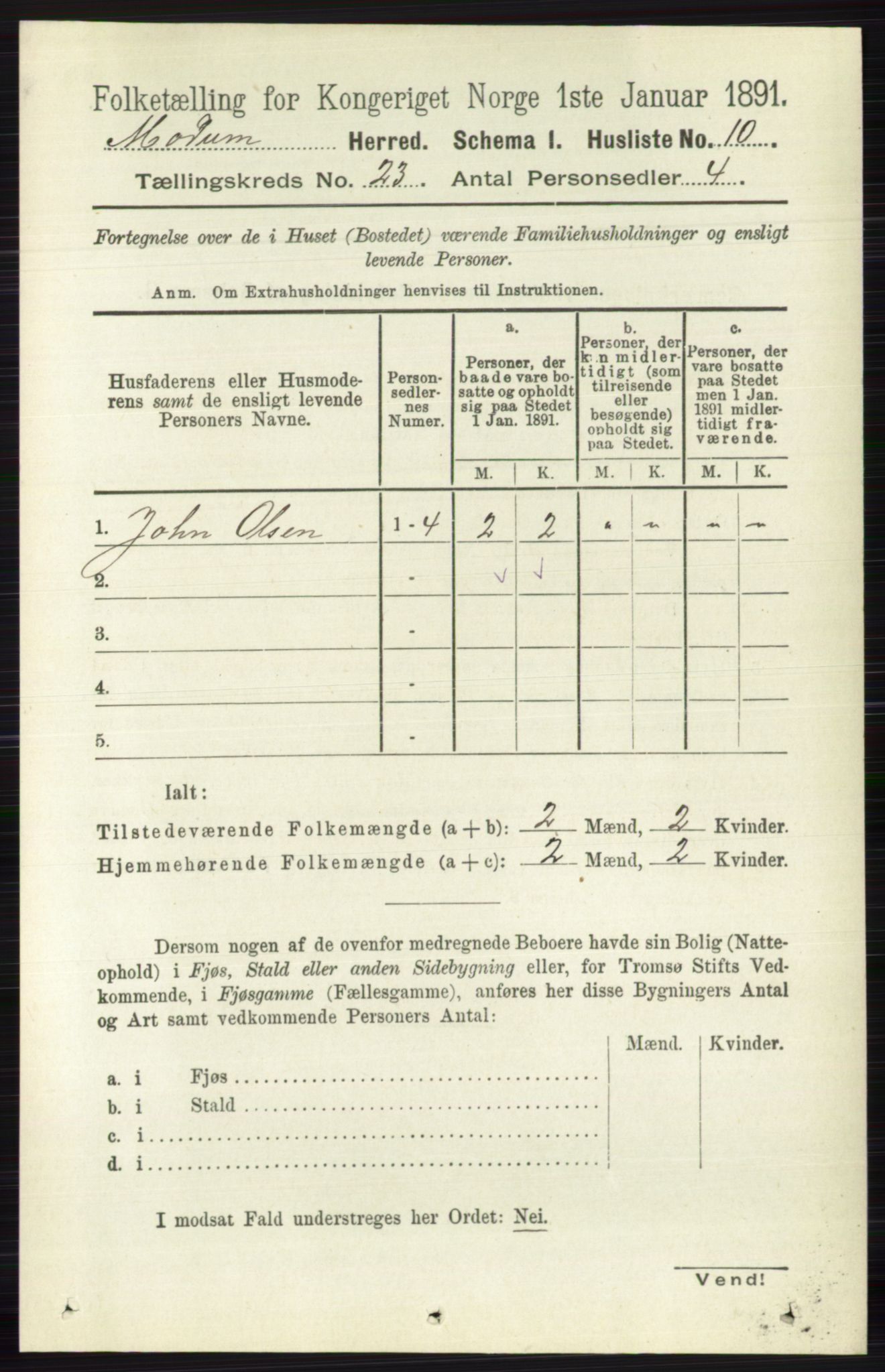 RA, 1891 census for 0623 Modum, 1891, p. 8677