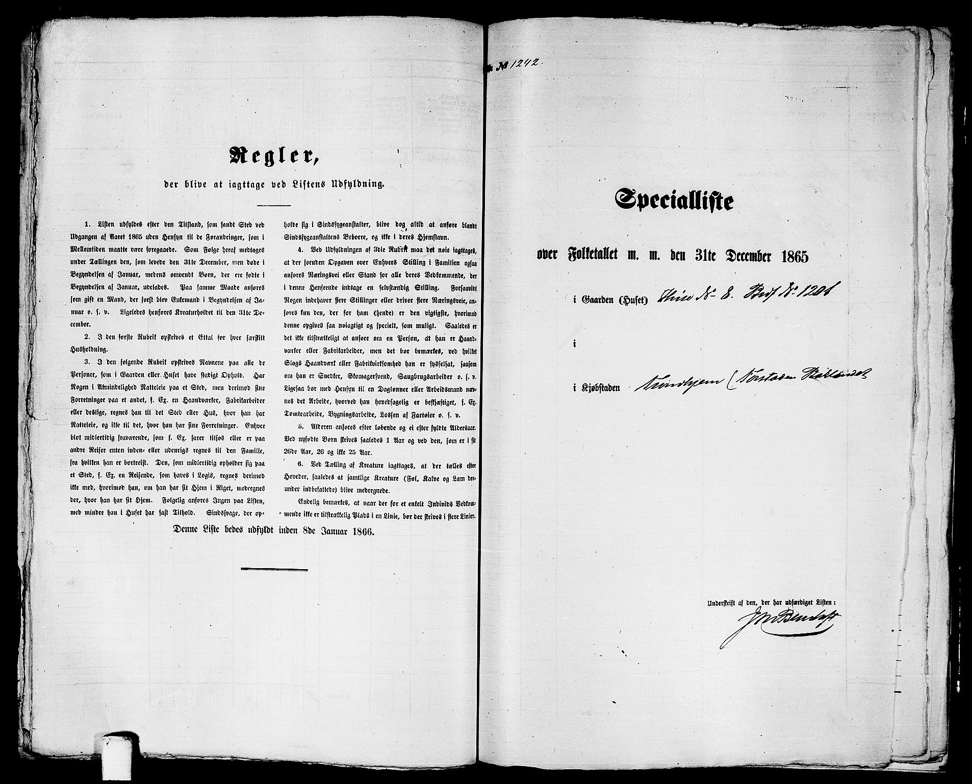 RA, 1865 census for Trondheim, 1865, p. 2580