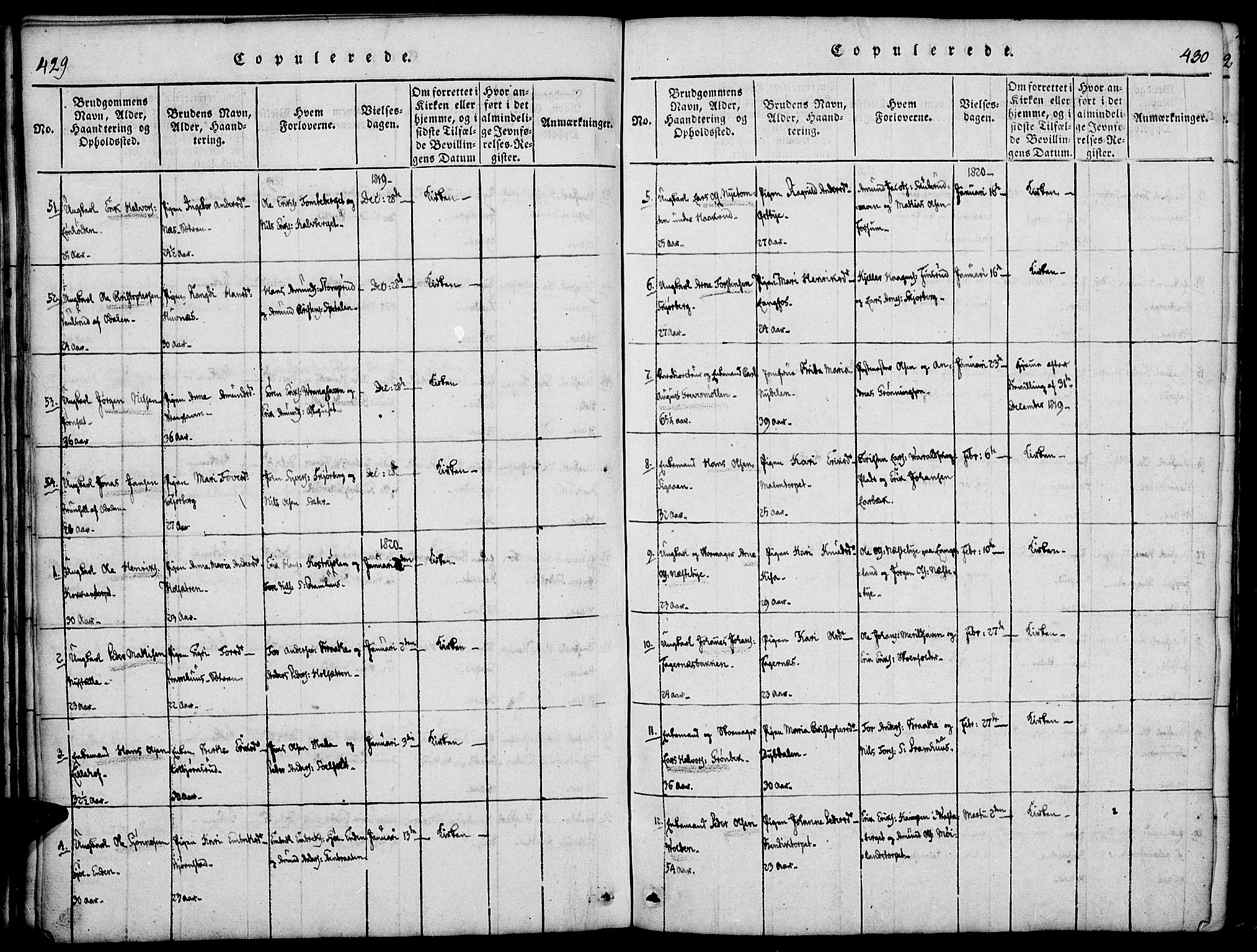 Vinger prestekontor, AV/SAH-PREST-024/H/Ha/Haa/L0006: Parish register (official) no. 6, 1814-1825, p. 429-430