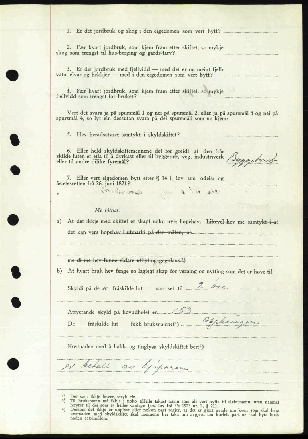 Midhordland sorenskriveri, SAB/A-3001/1/G/Gb/Gbj/L0022: Mortgage book no. A41-43, 1946-1946, Diary no: : 2322/1946