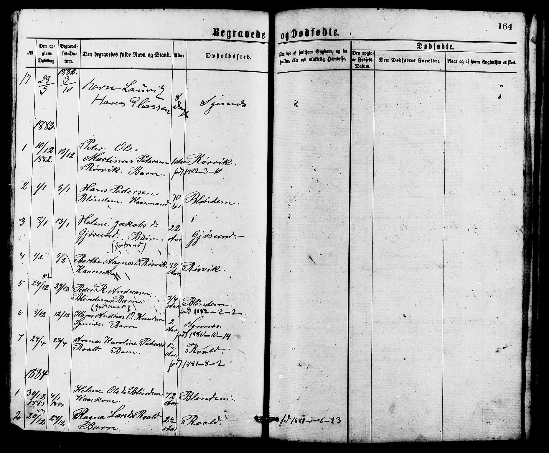 Ministerialprotokoller, klokkerbøker og fødselsregistre - Møre og Romsdal, AV/SAT-A-1454/537/L0521: Parish register (copy) no. 537C02, 1869-1888, p. 164