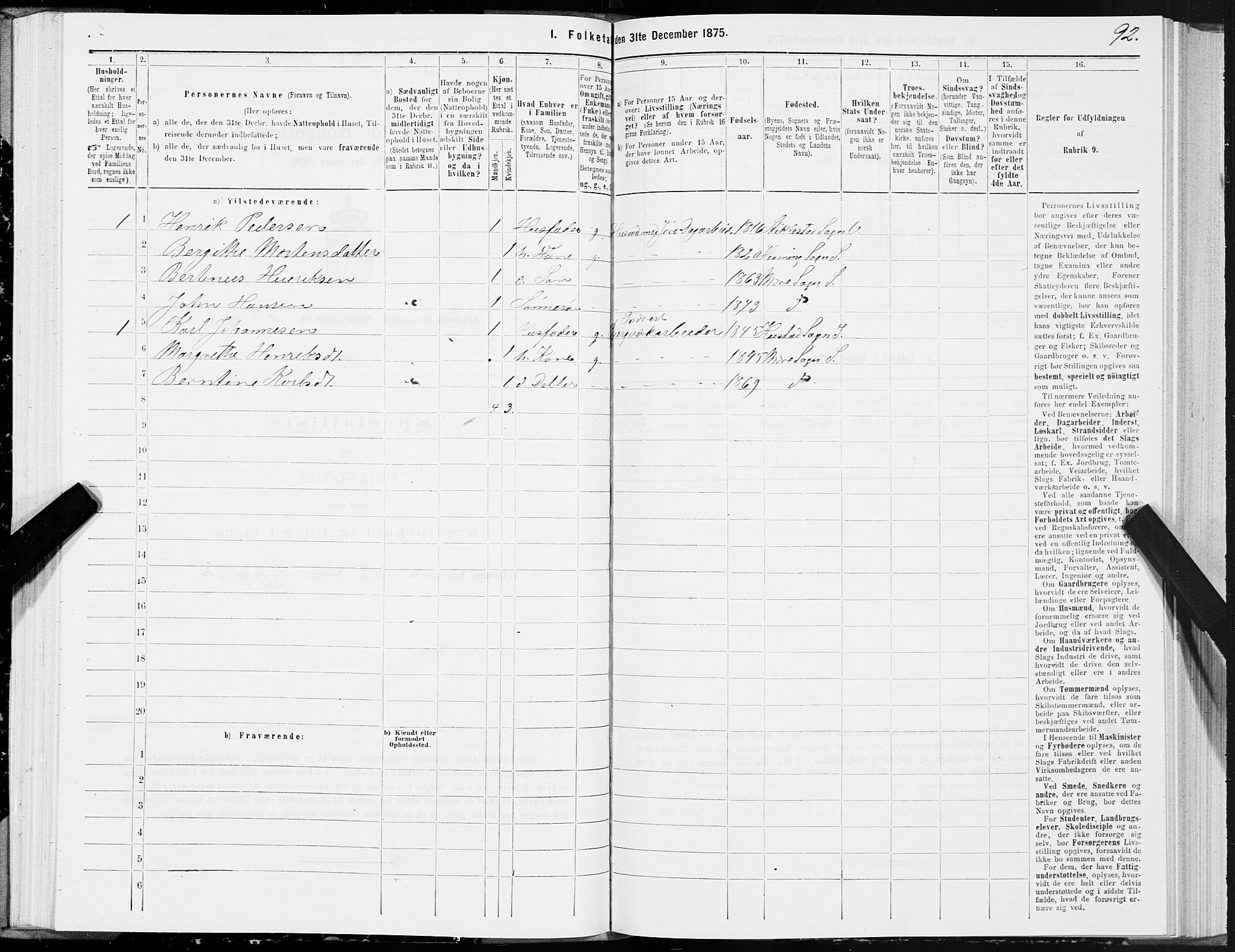 SAT, 1875 census for 1731P Sparbu, 1875, p. 3092