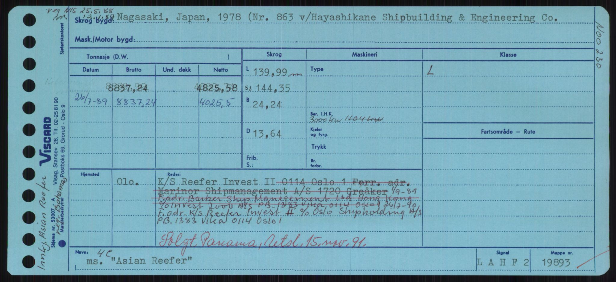 Sjøfartsdirektoratet med forløpere, Skipsmålingen, RA/S-1627/H/Hd/L0002: Fartøy, Apa-Axe, p. 249