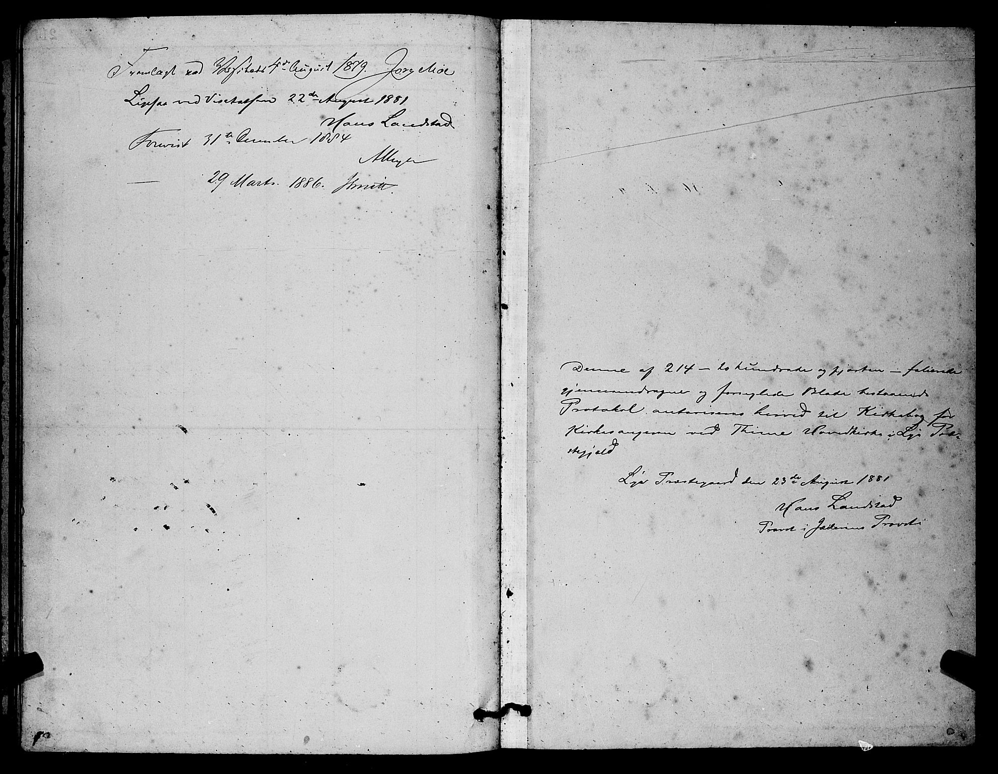 Lye sokneprestkontor, SAST/A-101794/001/30BB/L0006: Parish register (copy) no. B 6, 1879-1888