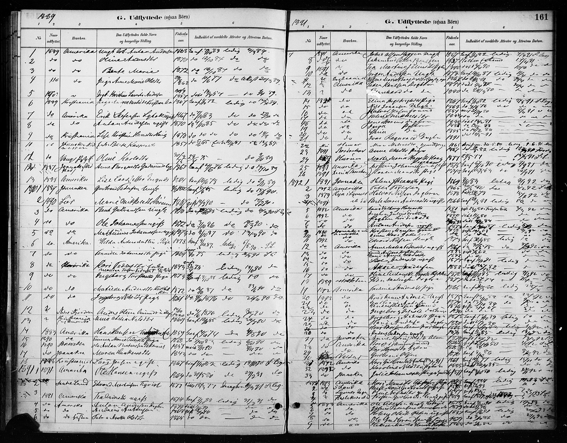 Gran prestekontor, SAH/PREST-112/H/Ha/Haa/L0018: Parish register (official) no. 18, 1889-1899, p. 161