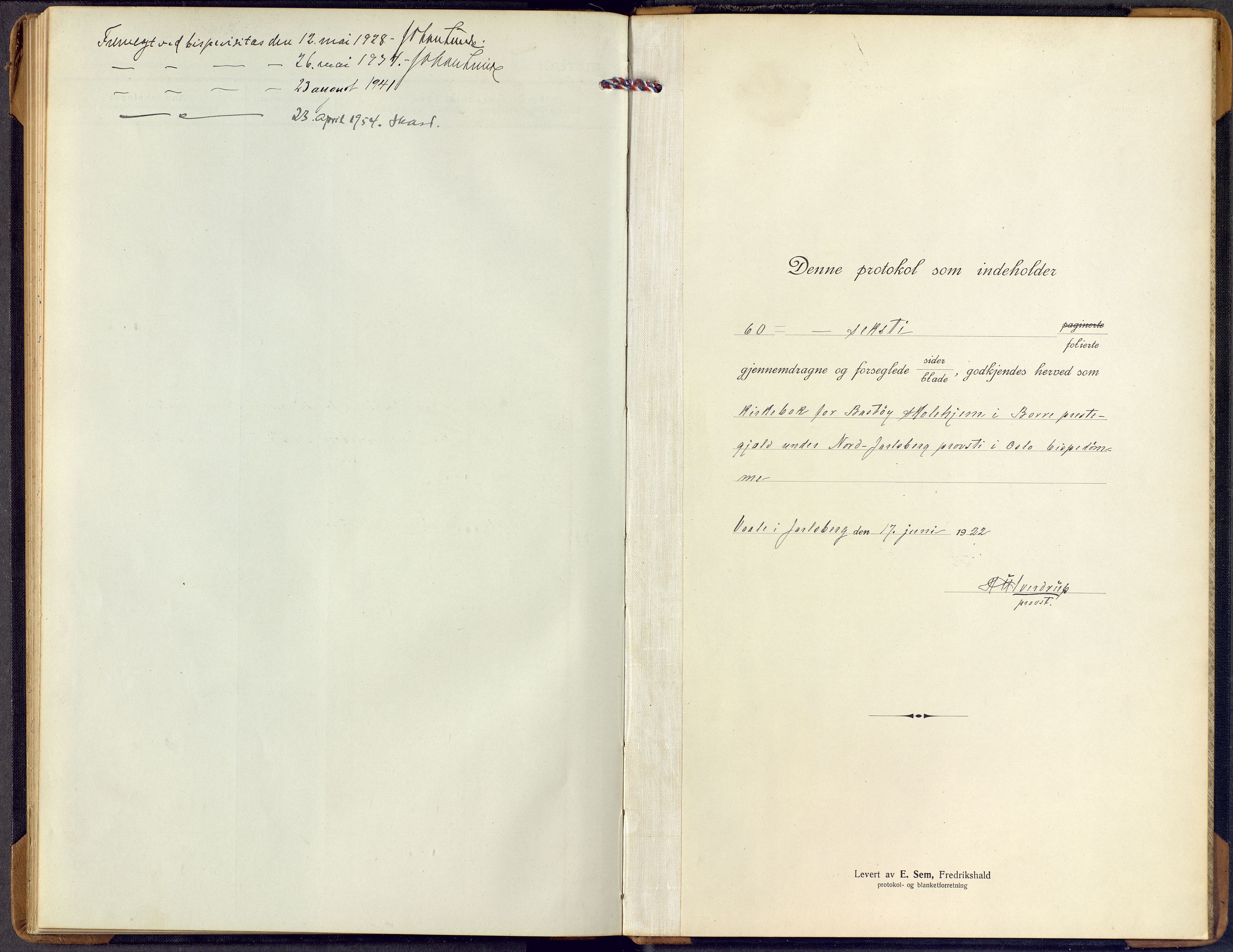 Borre kirkebøker, SAKO/A-338/F/Fd/L0001: Parish register (official) no. IV 1, 1922-1964