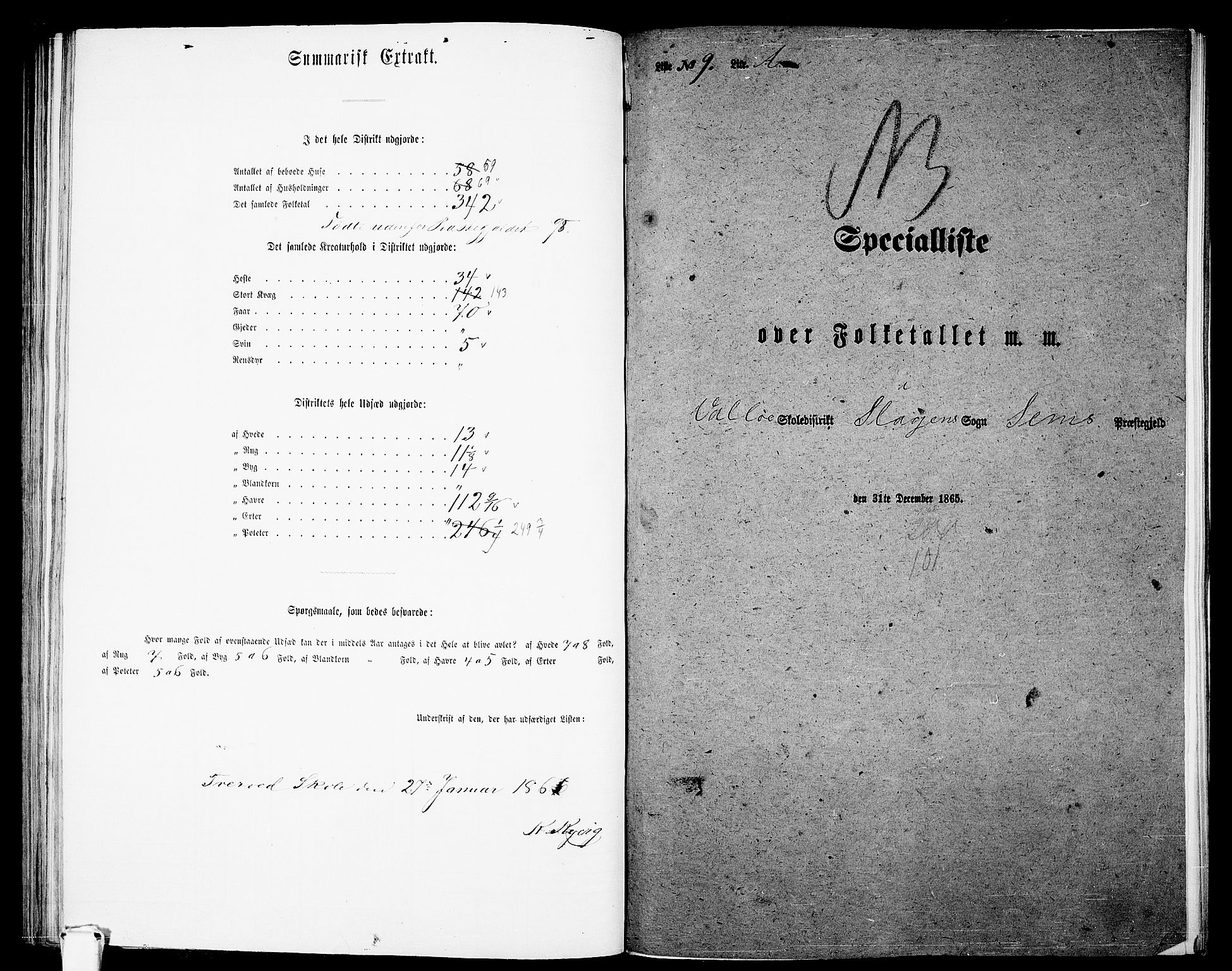 RA, 1865 census for Sem, 1865, p. 154