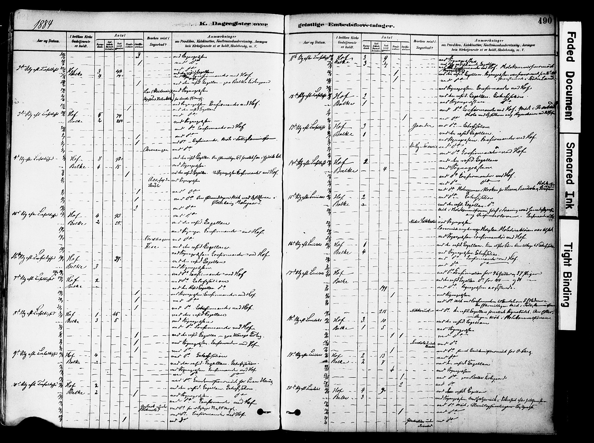 Østre Toten prestekontor, SAH/PREST-104/H/Ha/Haa/L0006: Parish register (official) no. 6 /1, 1878-1896, p. 490