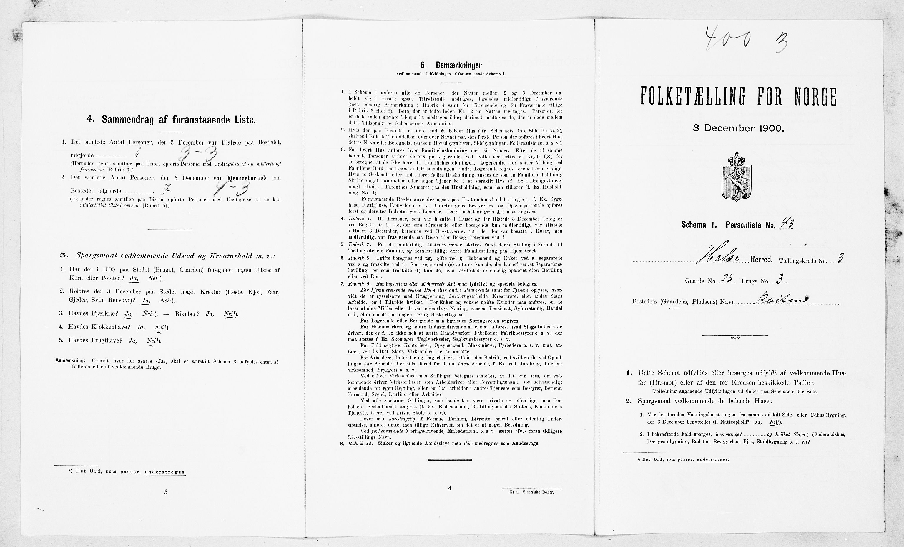 SAT, 1900 census for Halsa, 1900, p. 314