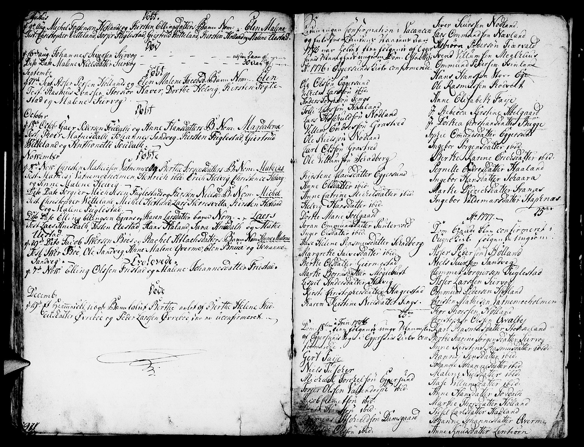 Eigersund sokneprestkontor, SAST/A-101807/S08/L0004: Parish register (official) no. A 4 /1, 1776-1789