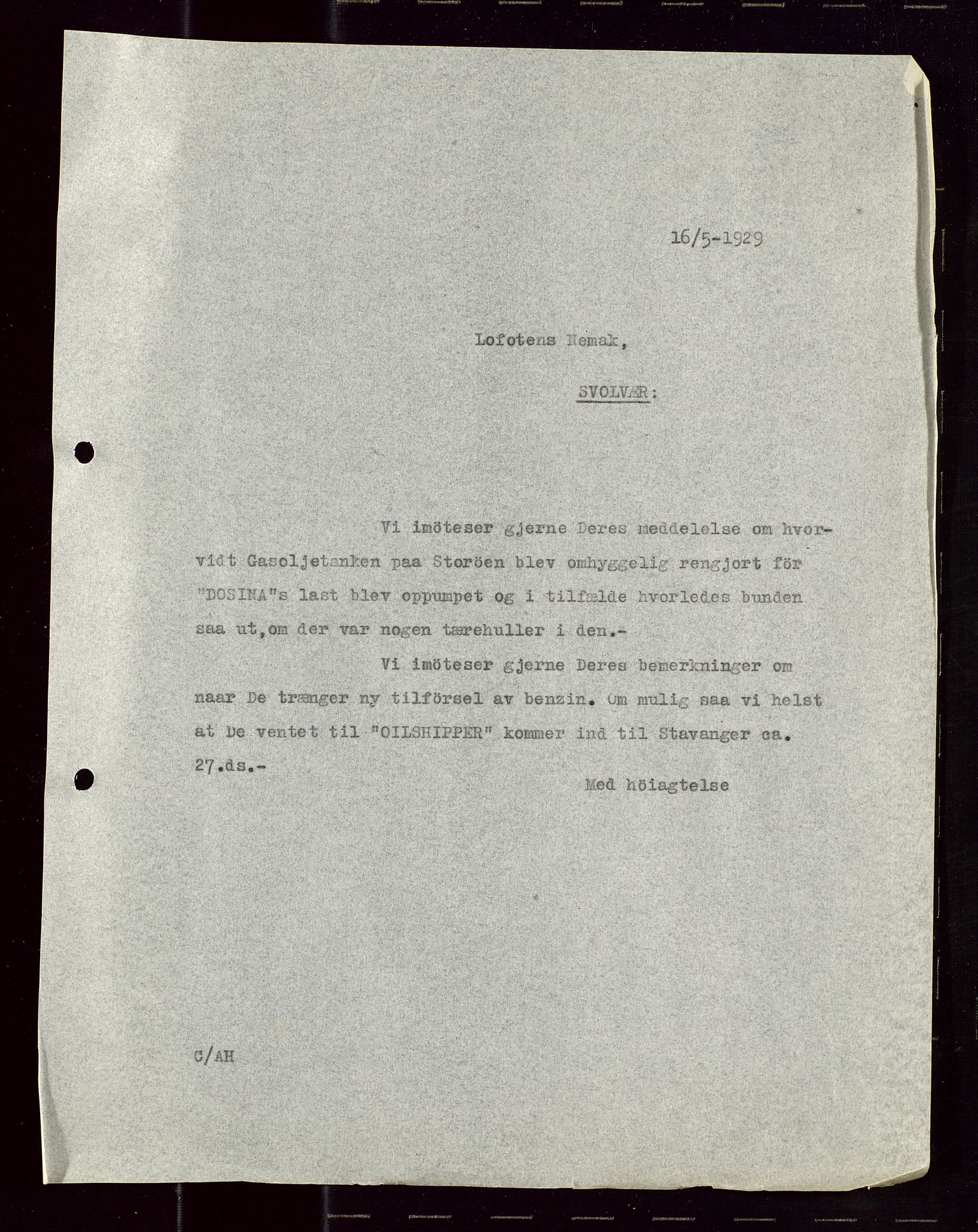 Pa 1521 - A/S Norske Shell, AV/SAST-A-101915/E/Ea/Eaa/L0018: Sjefskorrespondanse, 1929, p. 30