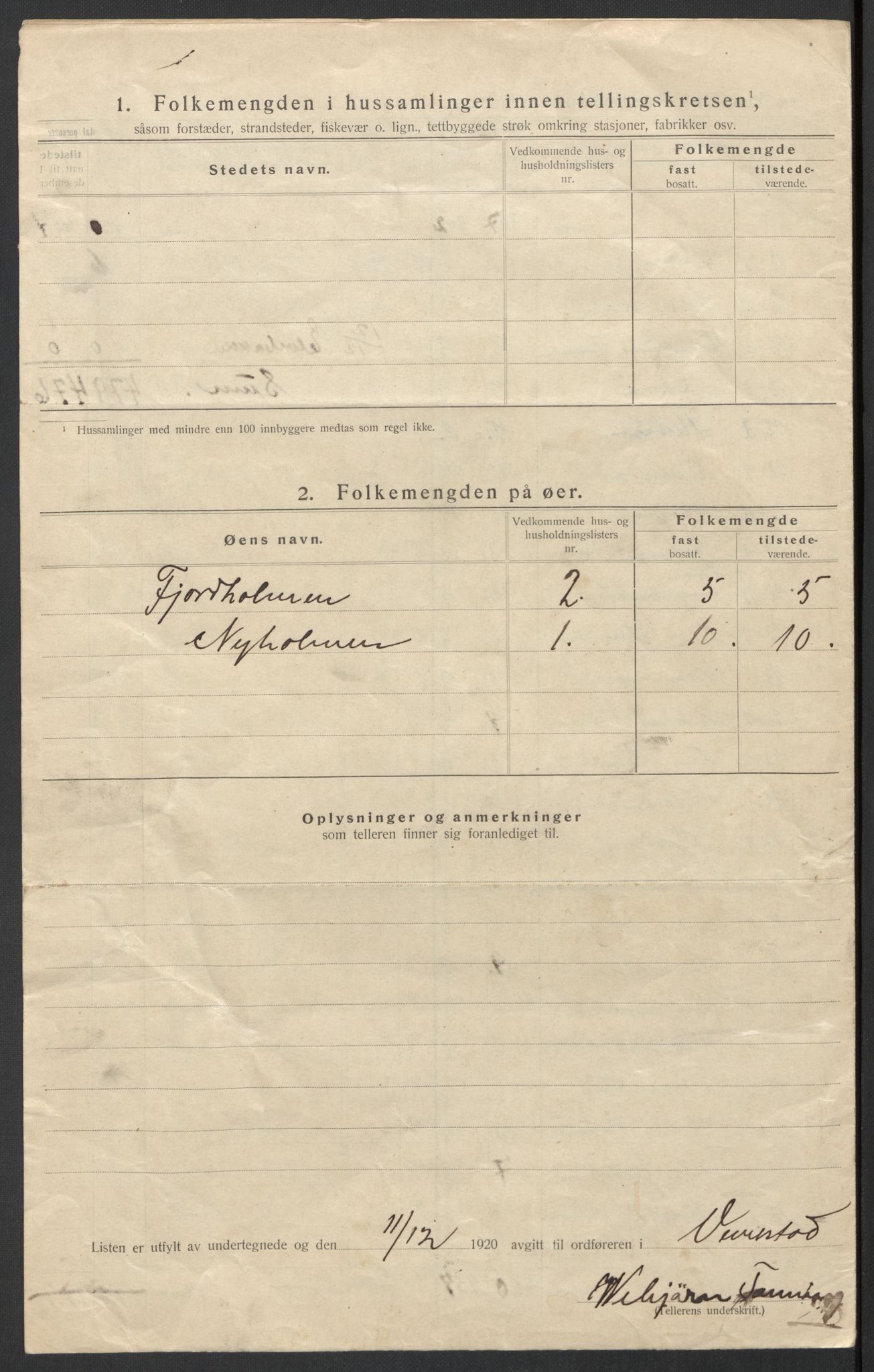 SAT, 1920 census for Vevelstad, 1920, p. 9