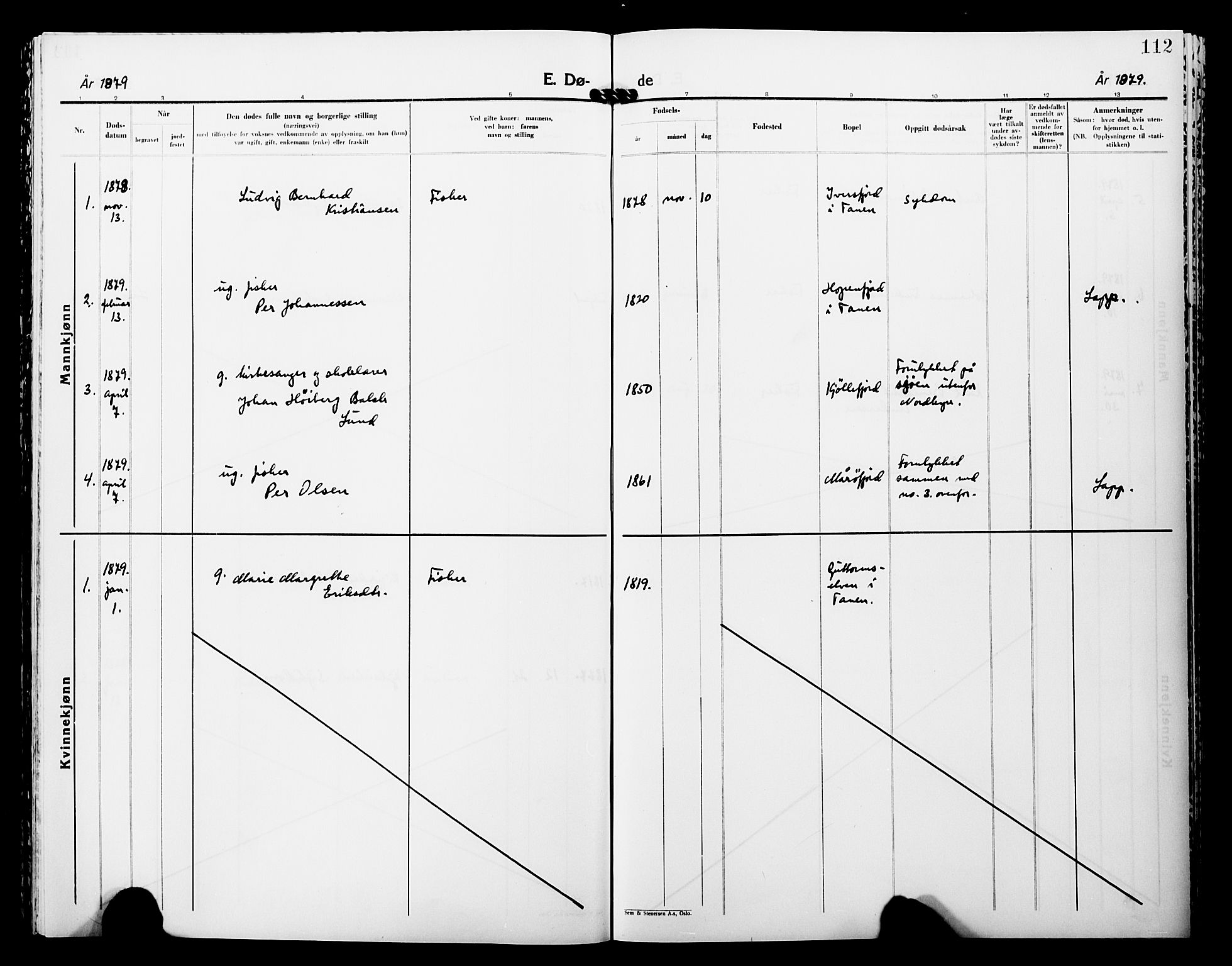 Lebesby sokneprestkontor, AV/SATØ-S-1353/H/Ha/L0005kirke: Parish register (official) no. 5, 1870-1902, p. 112